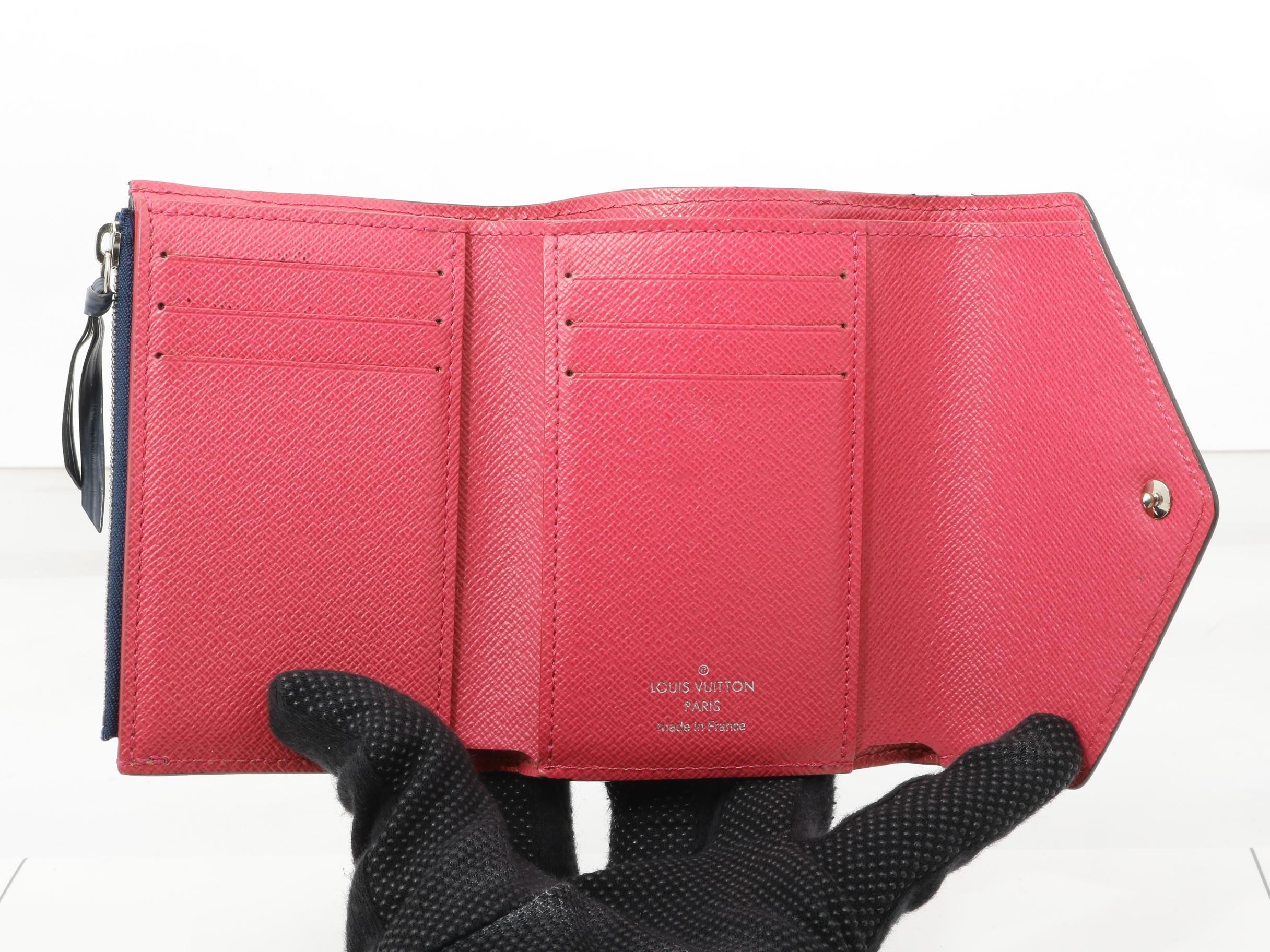 Portefeuille Victorine Indigo Blue Tri-fold Wallet, Leather — view 4