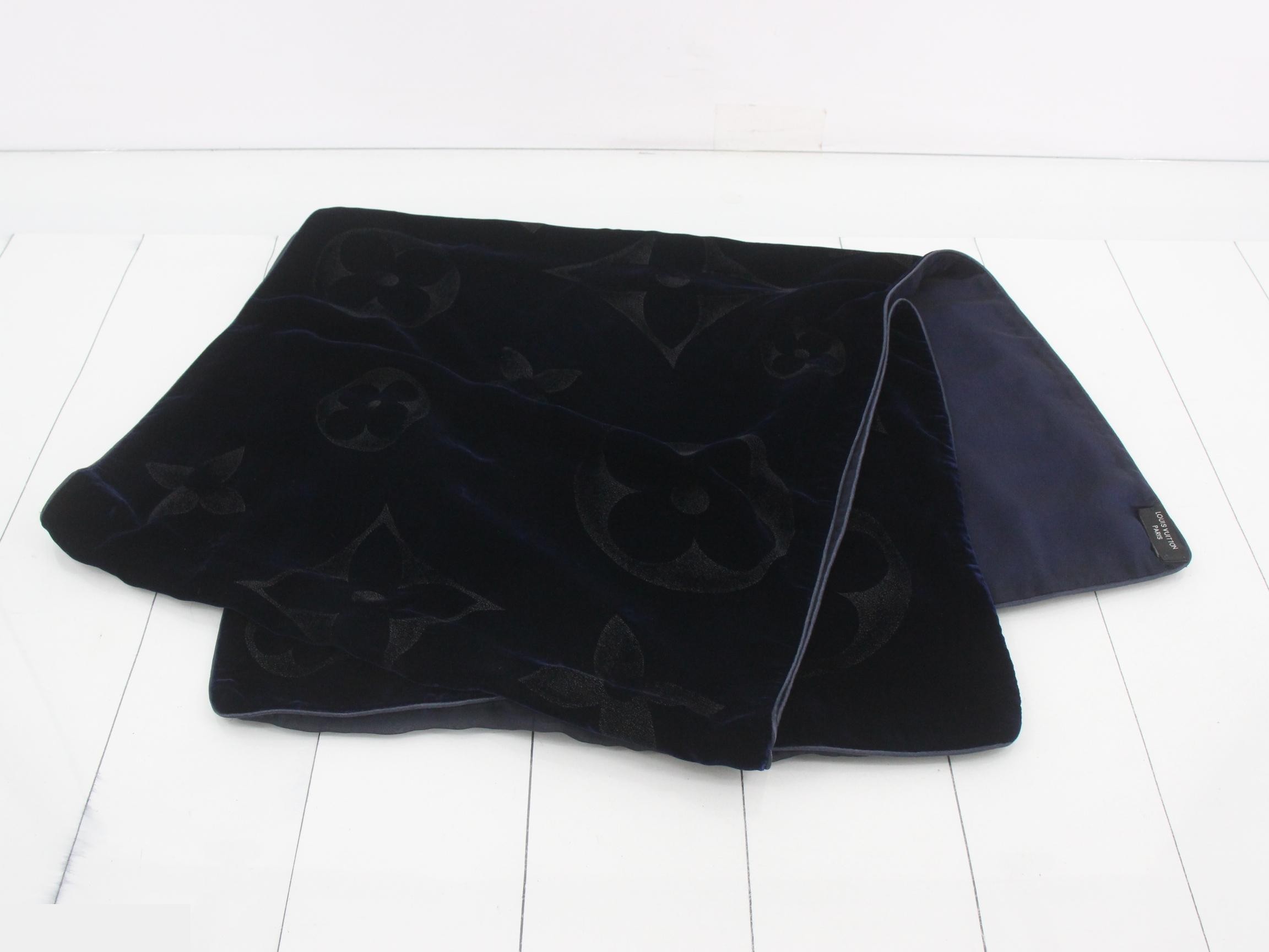 Echarpe velvet scarf, navy — view 3