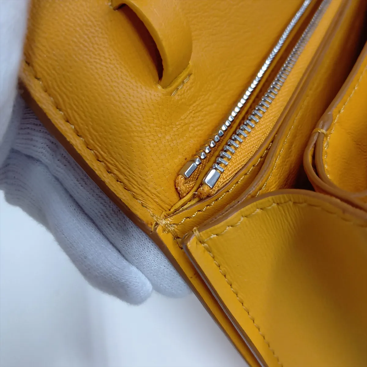 Classic Box Leather Shoulder Bag, Yellow — view 13
