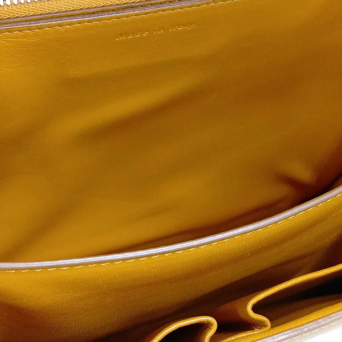 Classic Box Leather Shoulder Bag, Yellow — view 14