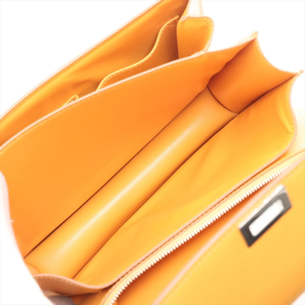 Classic Box Leather Shoulder Bag, Yellow — view 6
