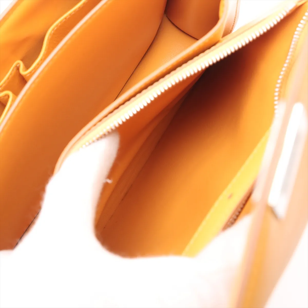 Classic Box Leather Shoulder Bag, Yellow — view 8