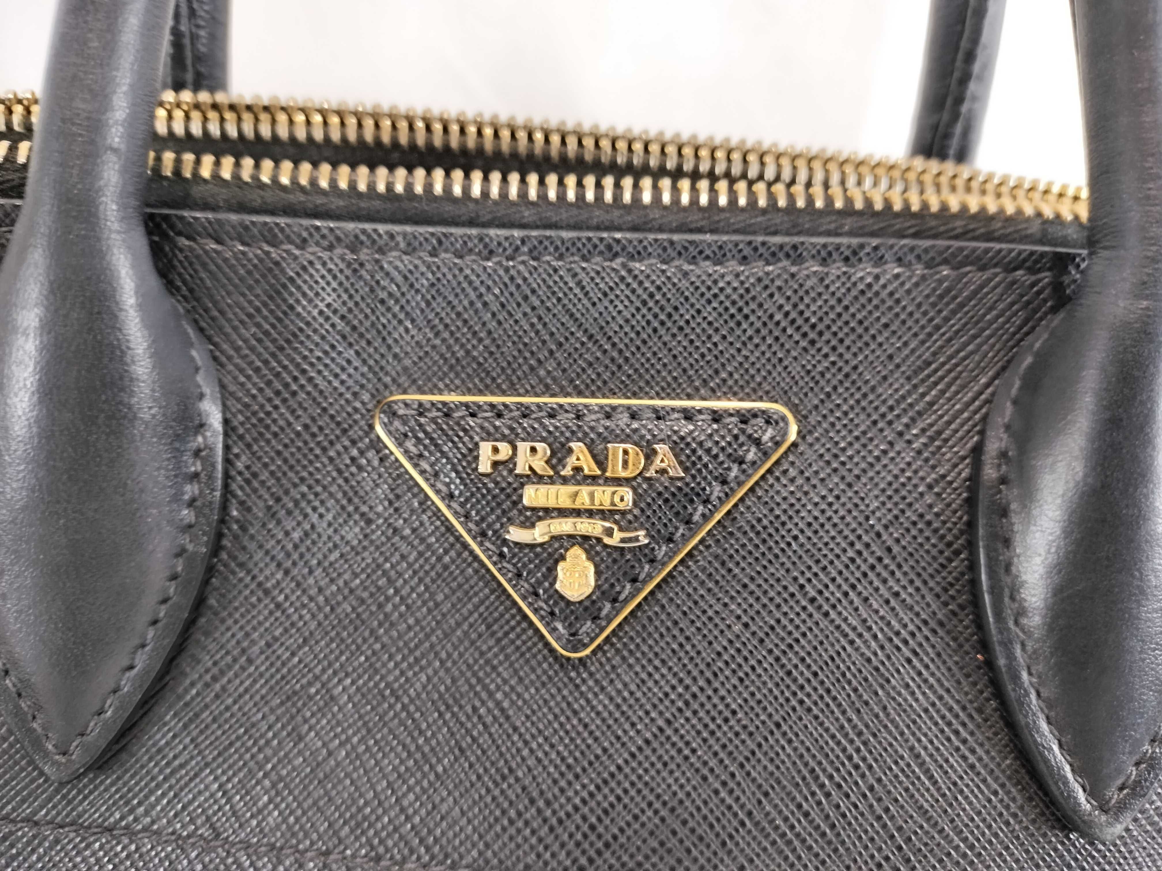 Triangle Logo Leather 2-Way Shoulder Bag/Handbag — view 2