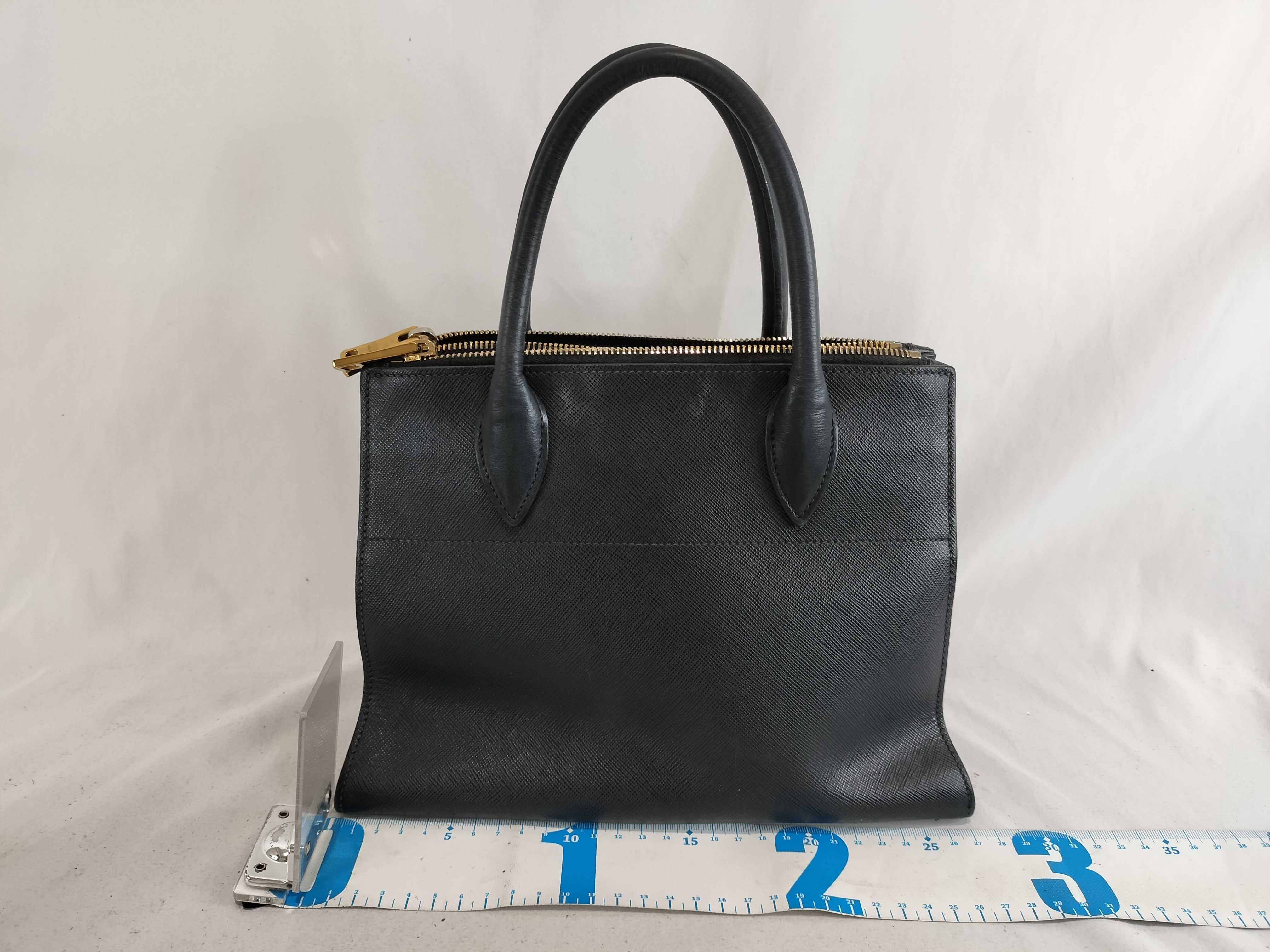 Triangle Logo Leather 2-Way Shoulder Bag/Handbag — view 3