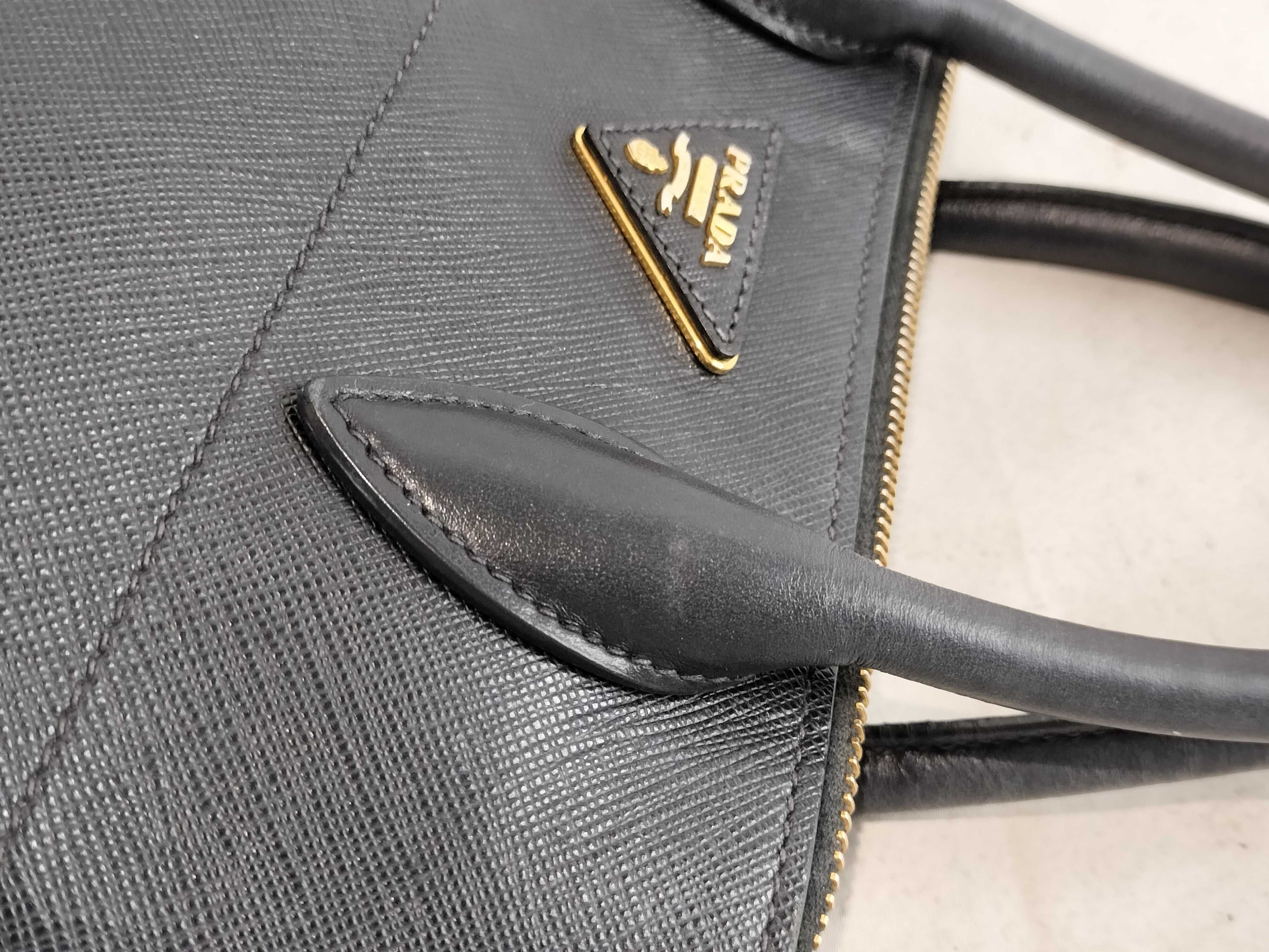 Triangle Logo Leather 2-Way Shoulder Bag/Handbag — view 6