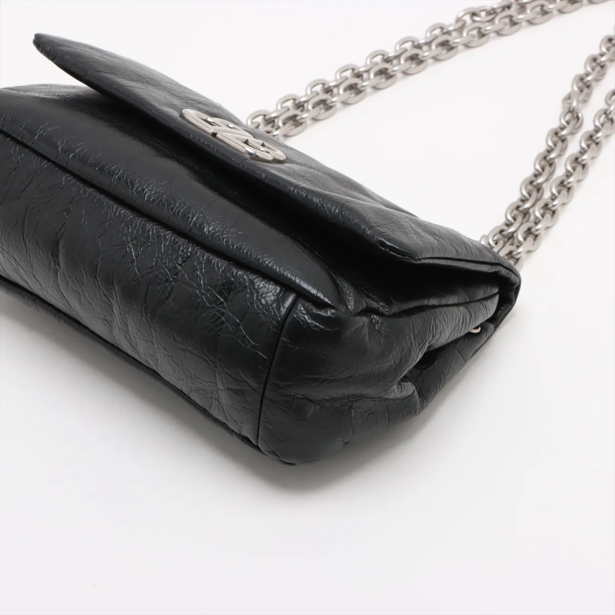 Monaco Leather Chain Shoulder Bag Black 792977 — view 3