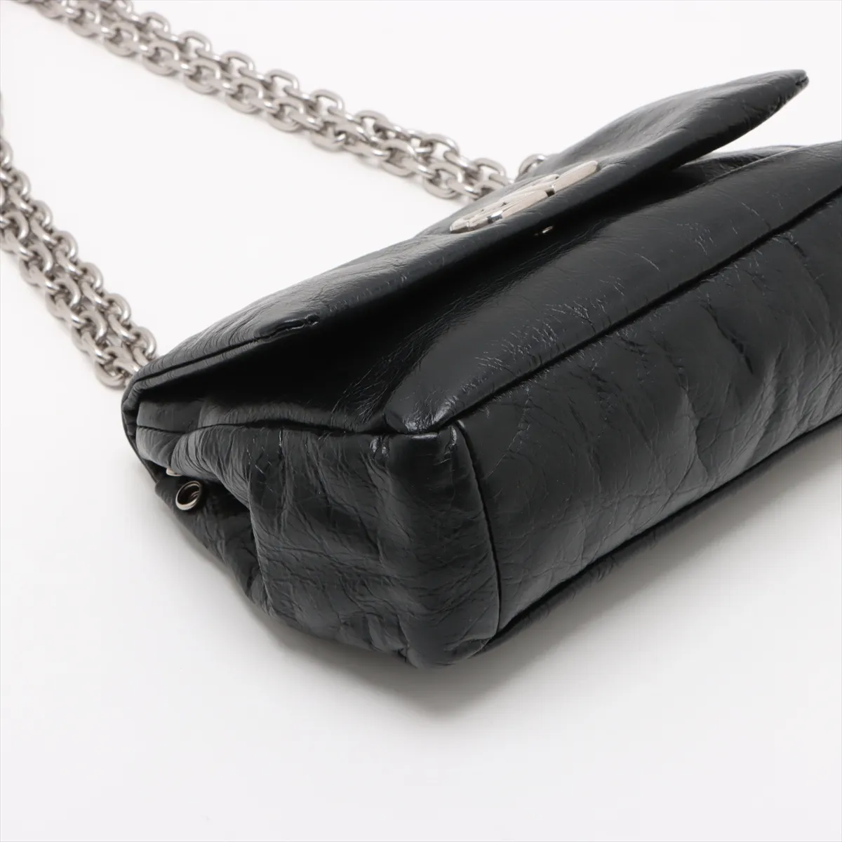 Monaco Leather Chain Shoulder Bag Black 792977 — view 4