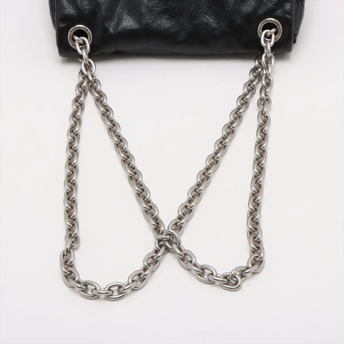 Monaco Leather Chain Shoulder Bag Black 792977 — view 5