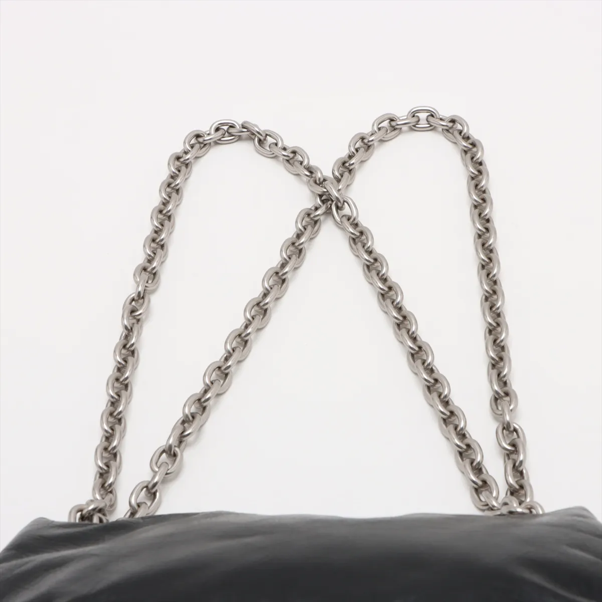 Monaco Leather Chain Shoulder Bag Black 792977 — view 6