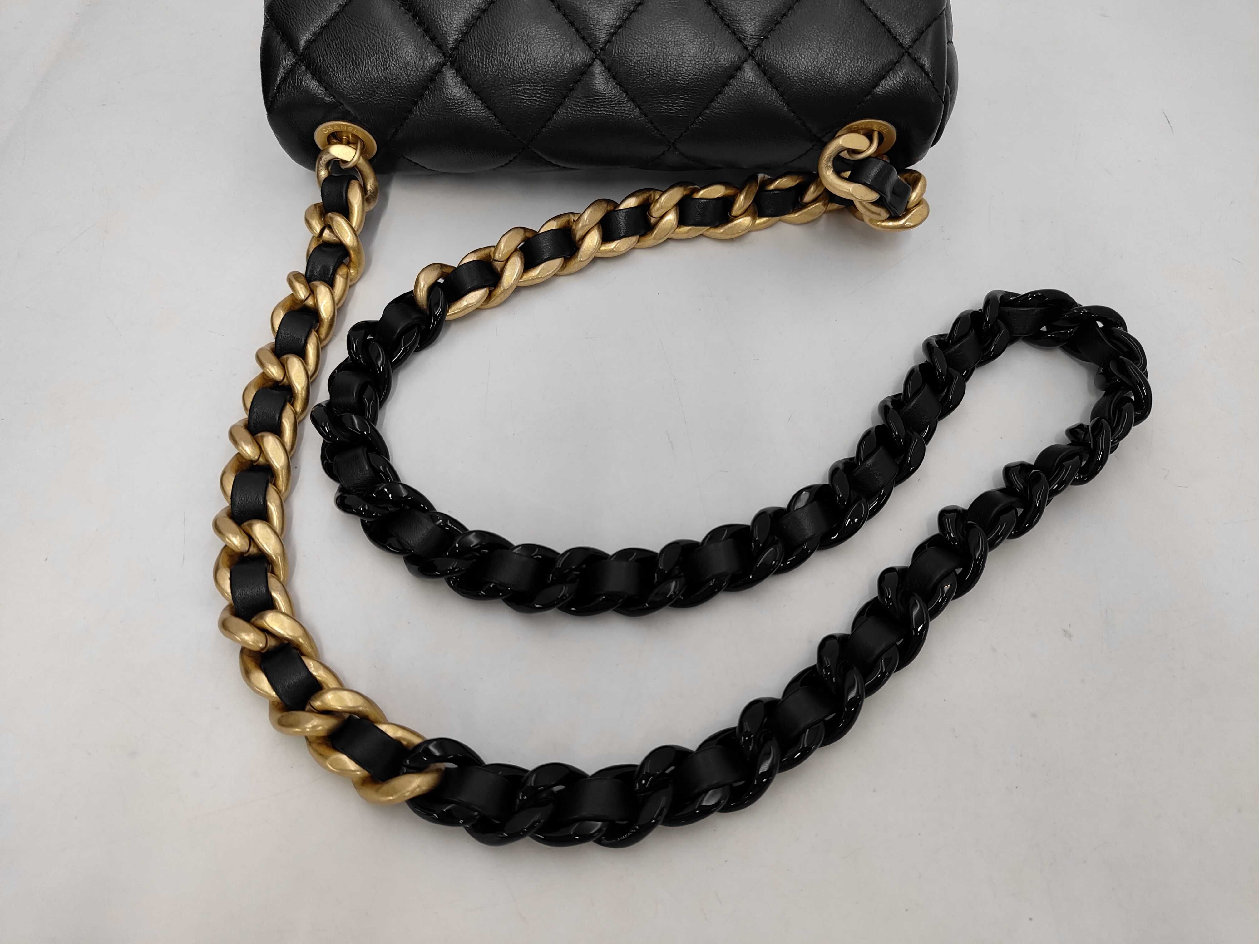 CHANEL19 Matelassé Chain Shoulder Bag Lambskin Black Gold and Silver Hardware Shoulder Bag — view 5