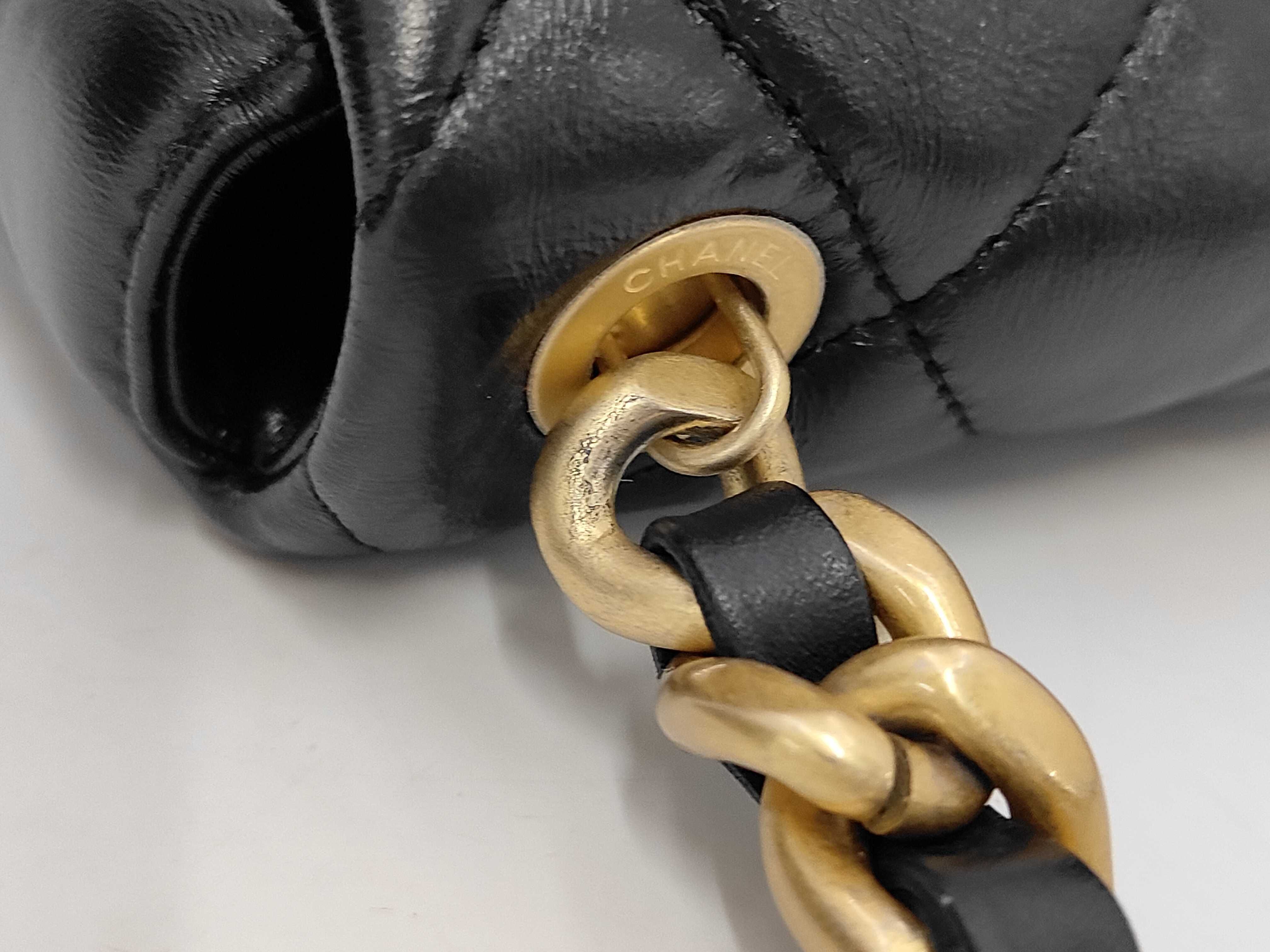 CHANEL19 Matelassé Chain Shoulder Bag Lambskin Black Gold and Silver Hardware Shoulder Bag — view 6