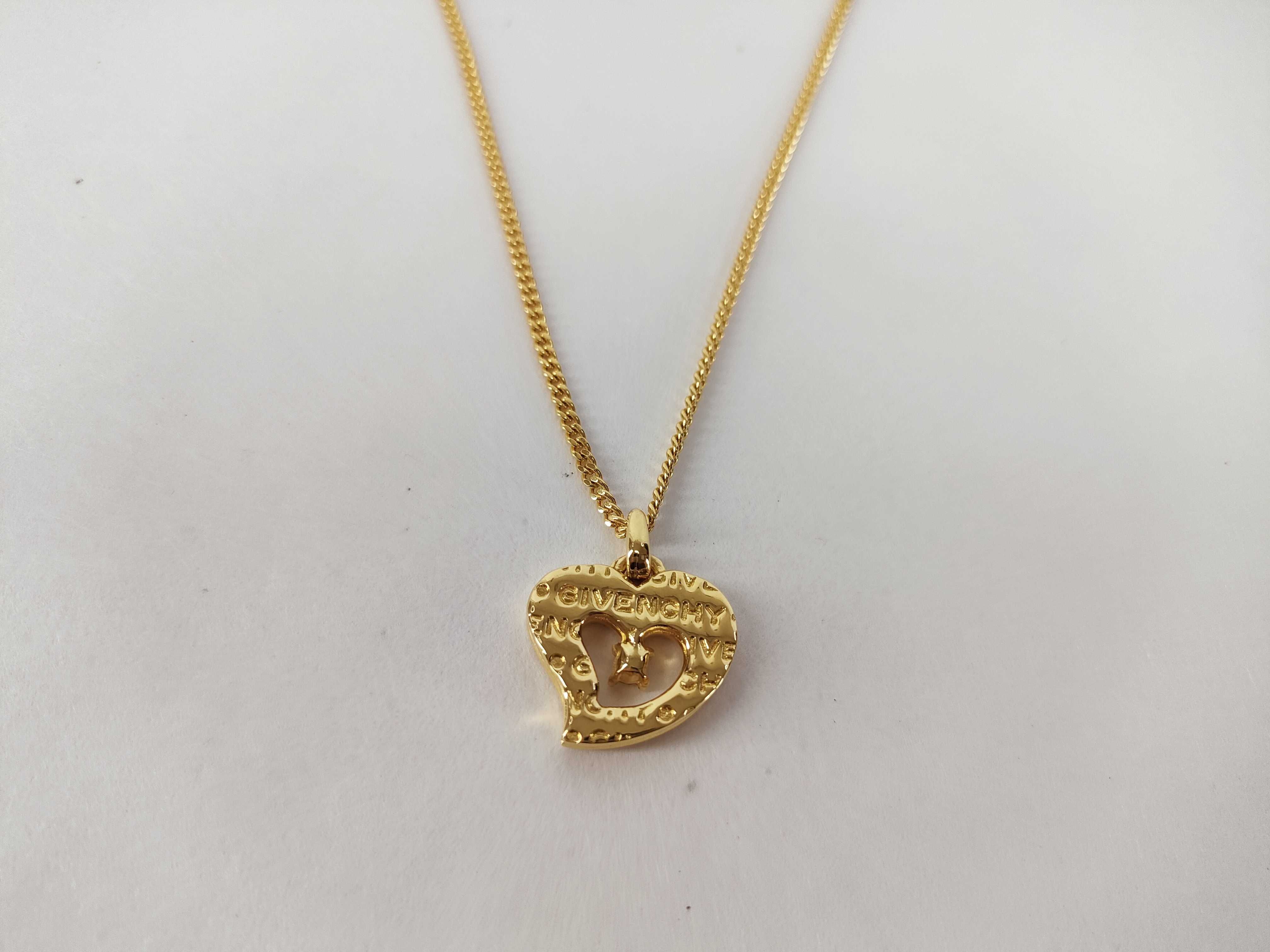 Heart Logo Rhinestone Gold Necklace — view 2