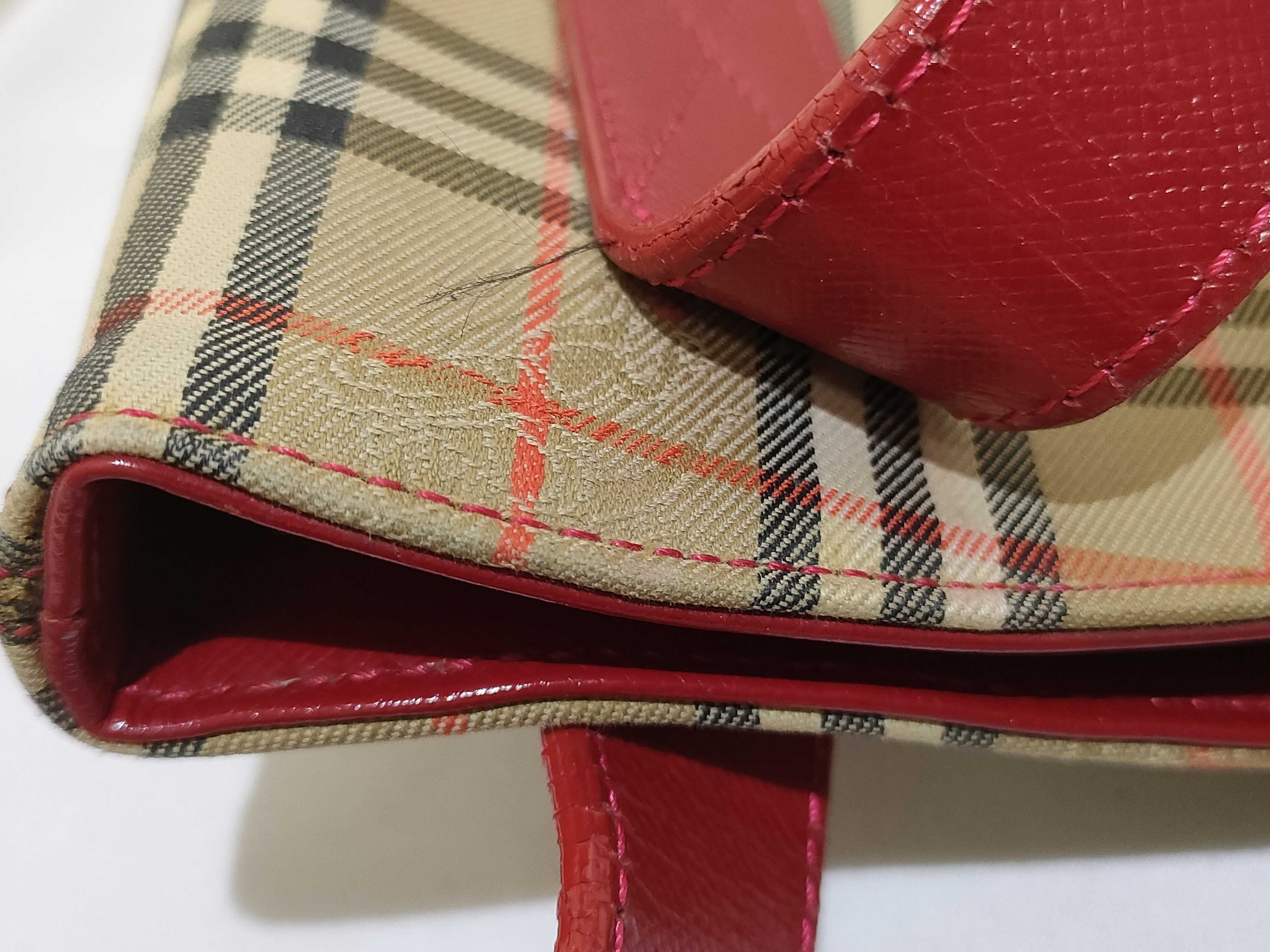 handbag, Nova Check leather, Shadow Horse pattern, red. — view 13