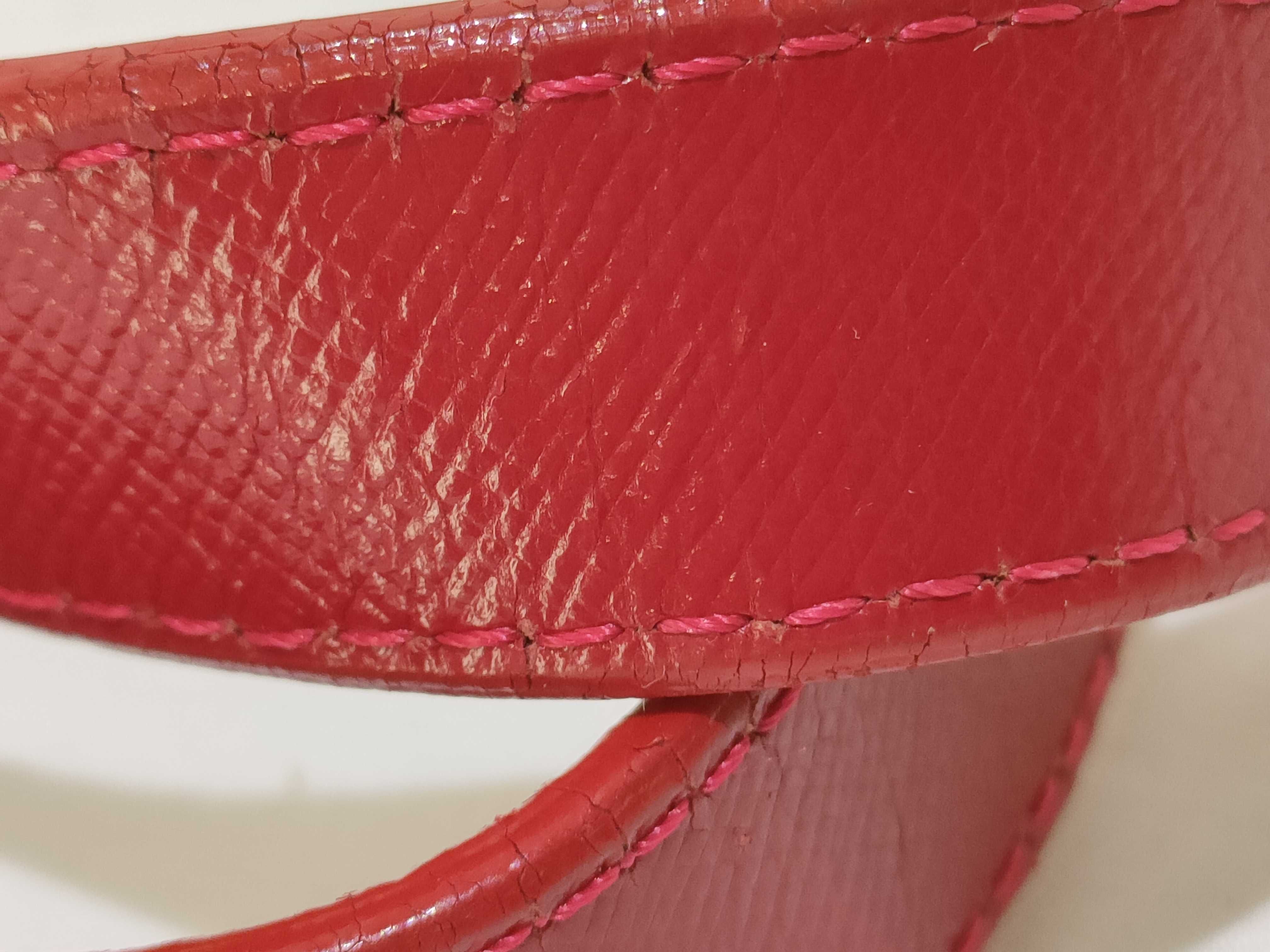 handbag, Nova Check leather, Shadow Horse pattern, red. — view 4