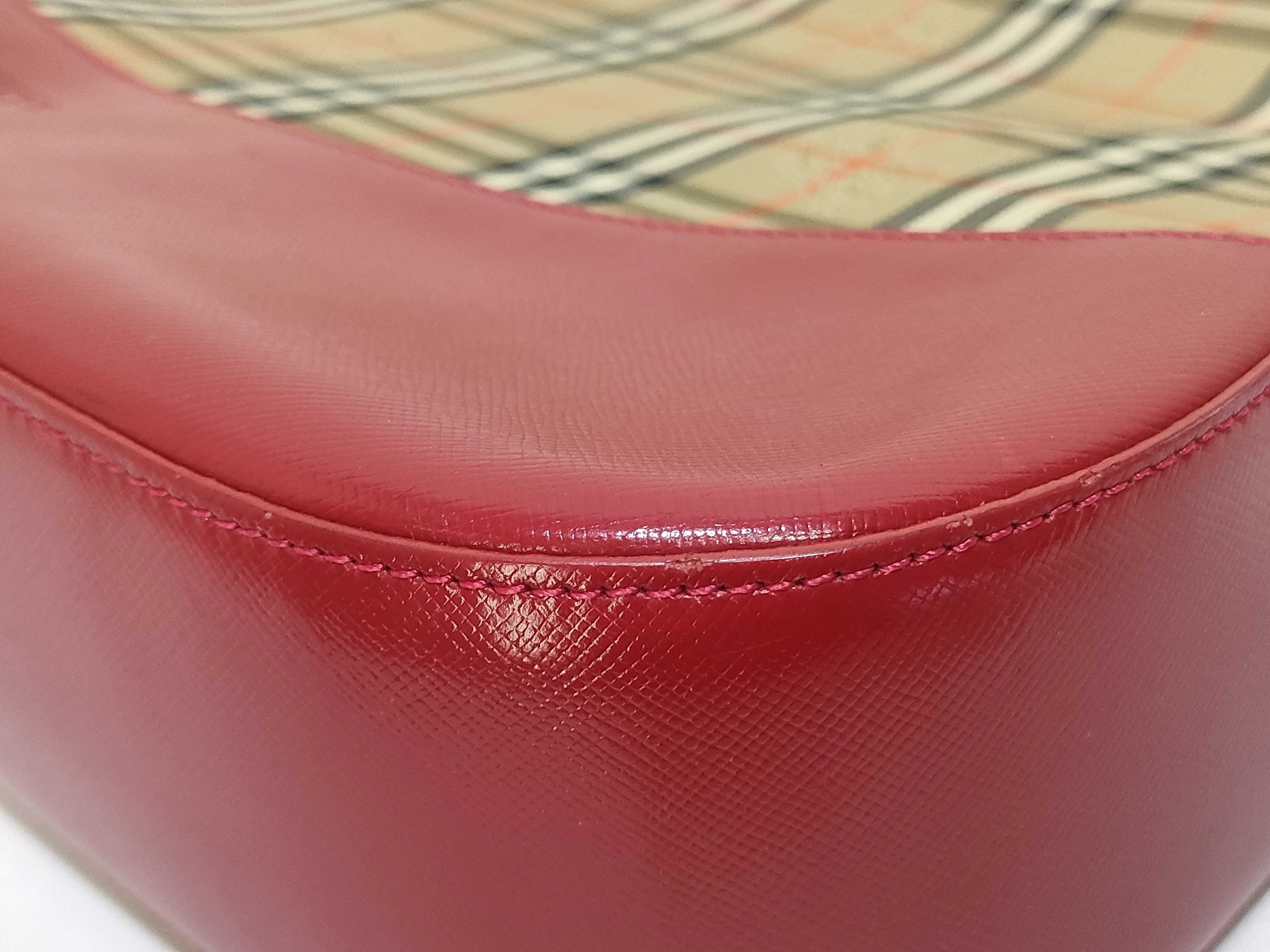 handbag, Nova Check leather, Shadow Horse pattern, red. — view 6