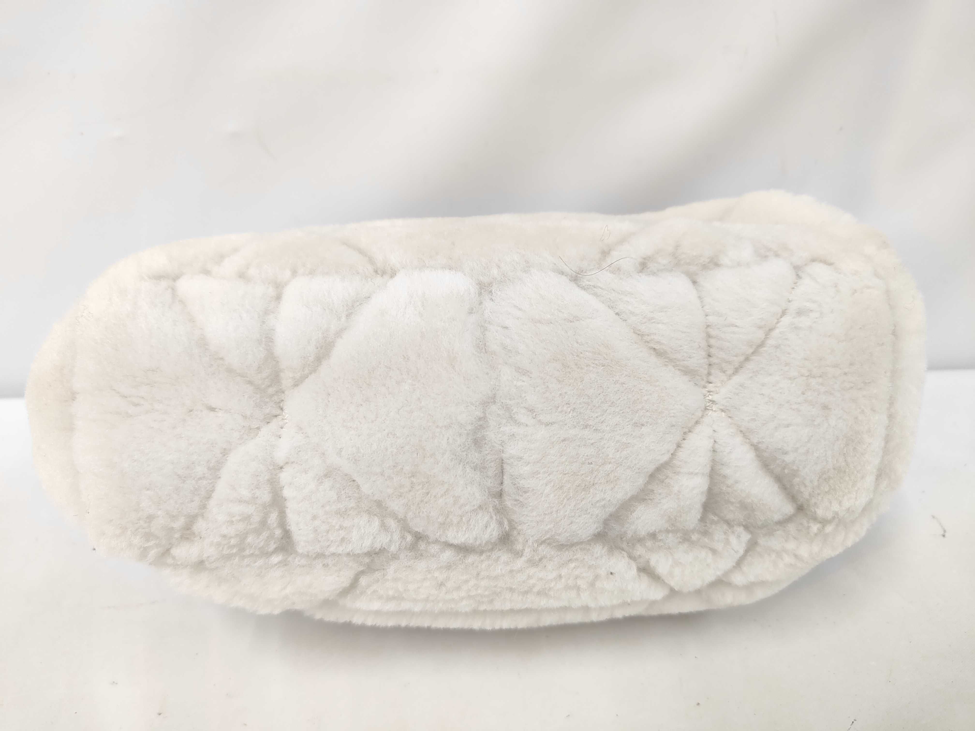 Shearling Shoulder Bag with Pouch, Fur, White Pouch — view 3