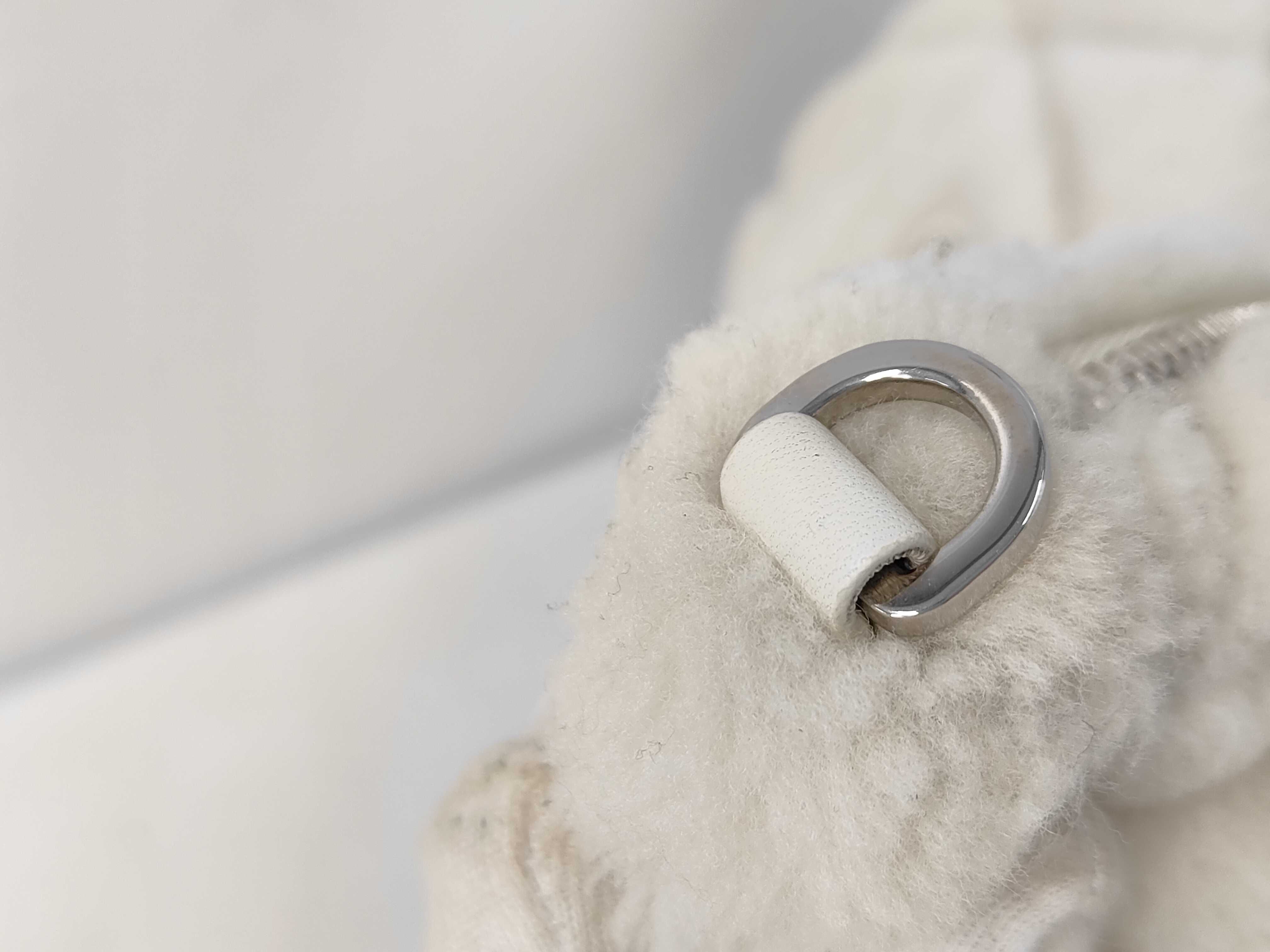 Shearling Shoulder Bag with Pouch, Fur, White Pouch — view 5