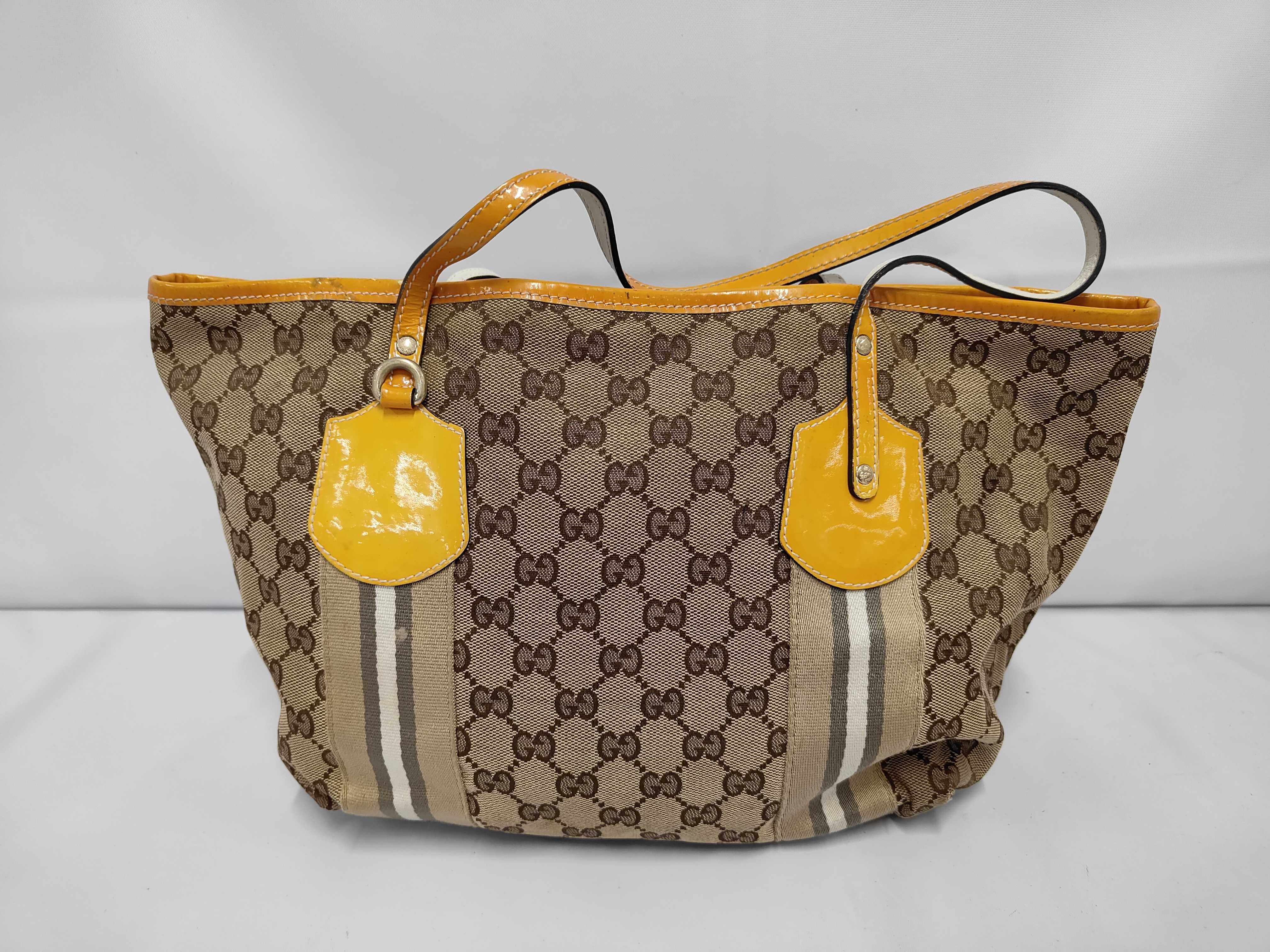 GG canvas and leather tote bag