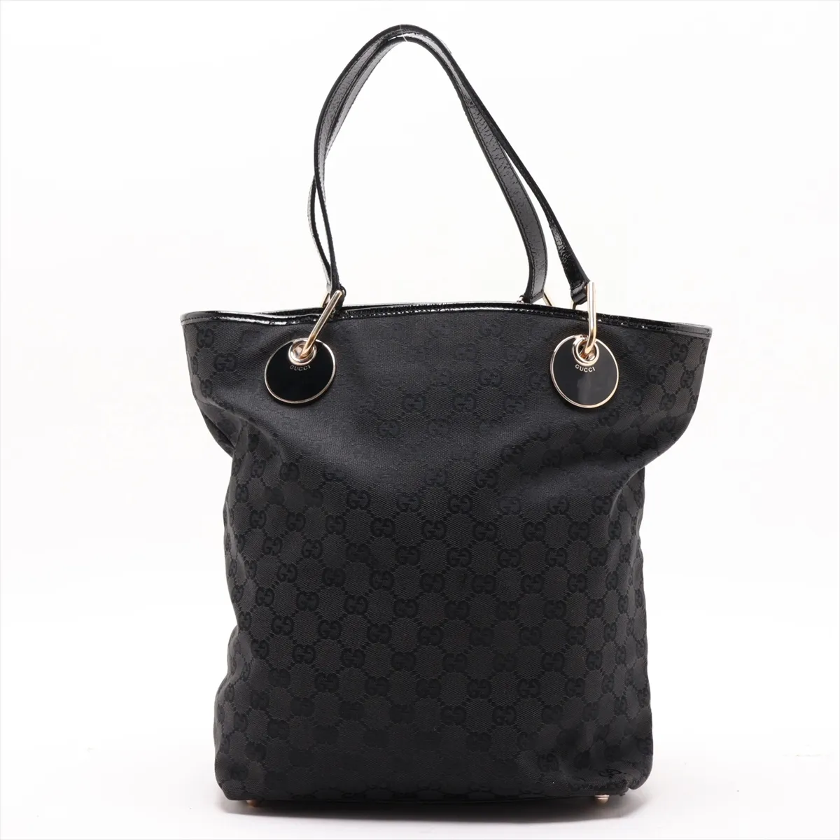 GG Canvas x Leather Tote Bag Black 120836 — view 2