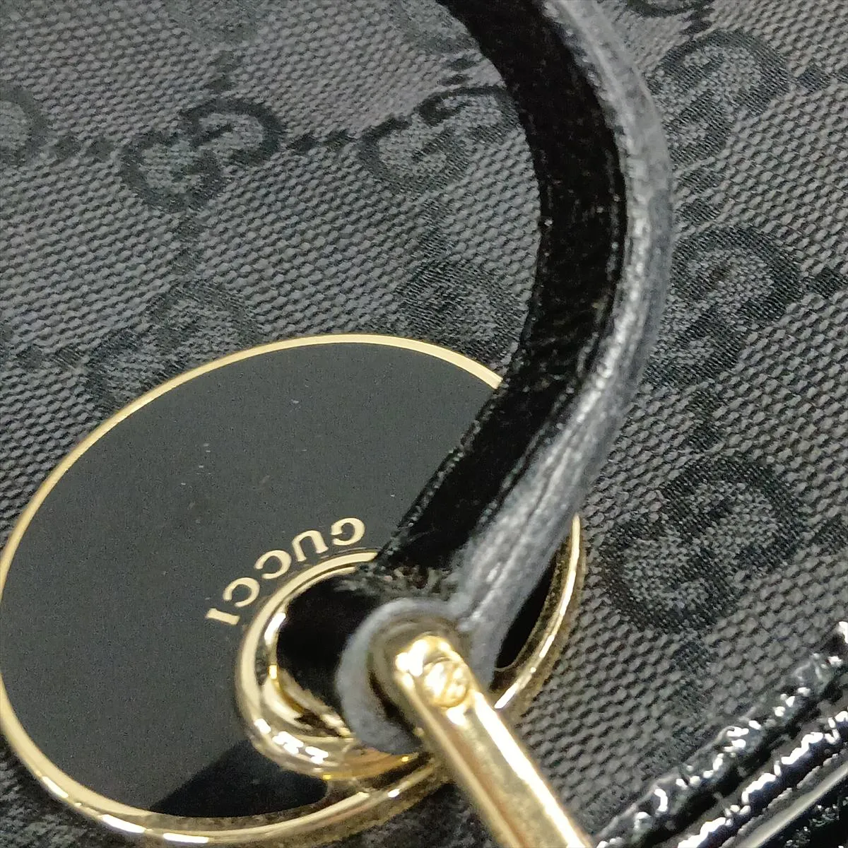 GG Canvas x Leather Tote Bag Black 120836 — view 11