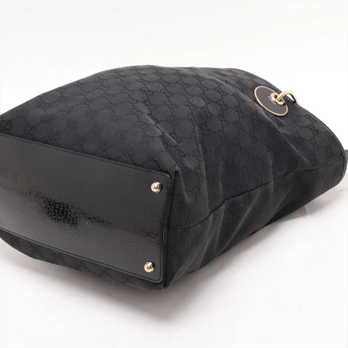 GG Canvas x Leather Tote Bag Black 120836 — view 3