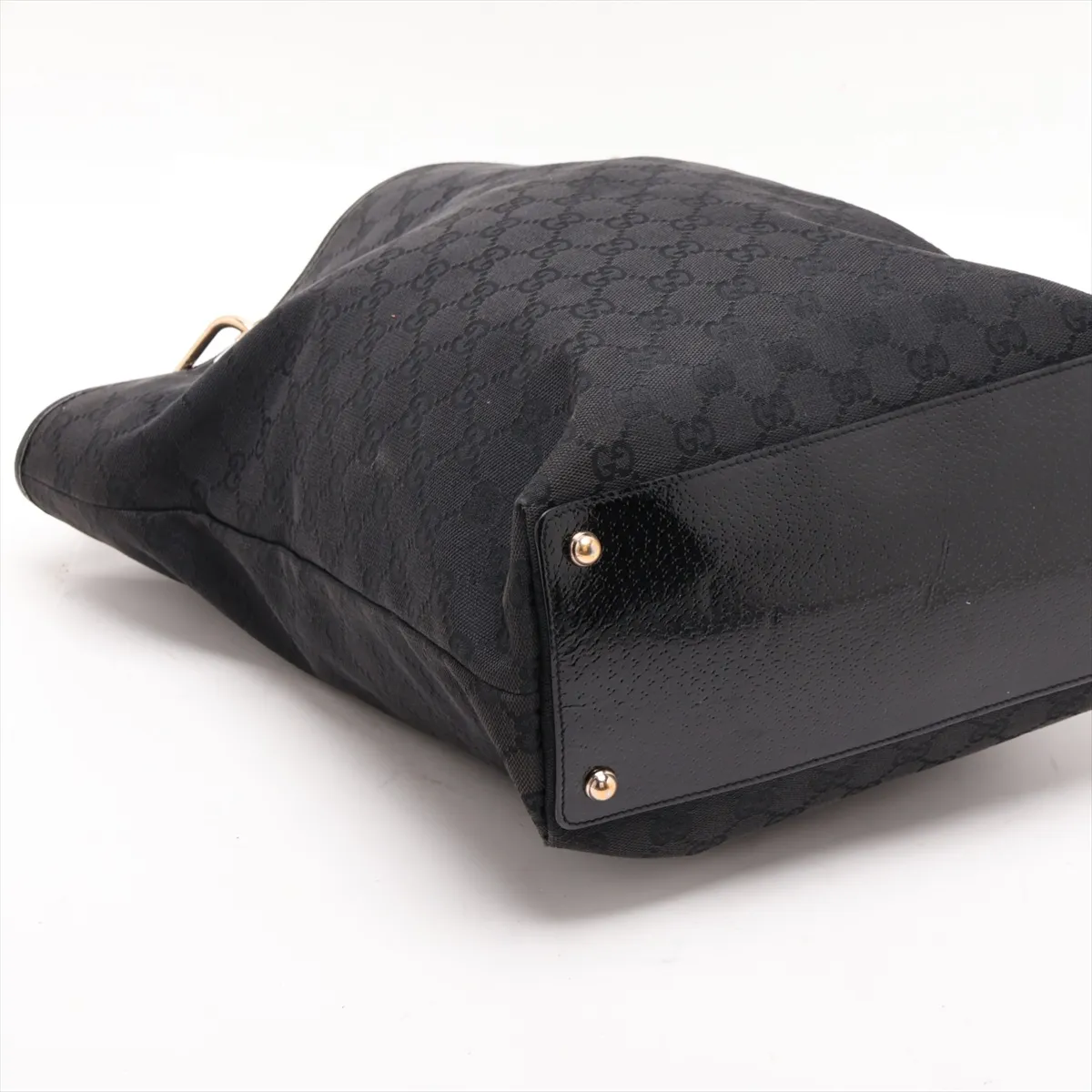 GG Canvas x Leather Tote Bag Black 120836 — view 4