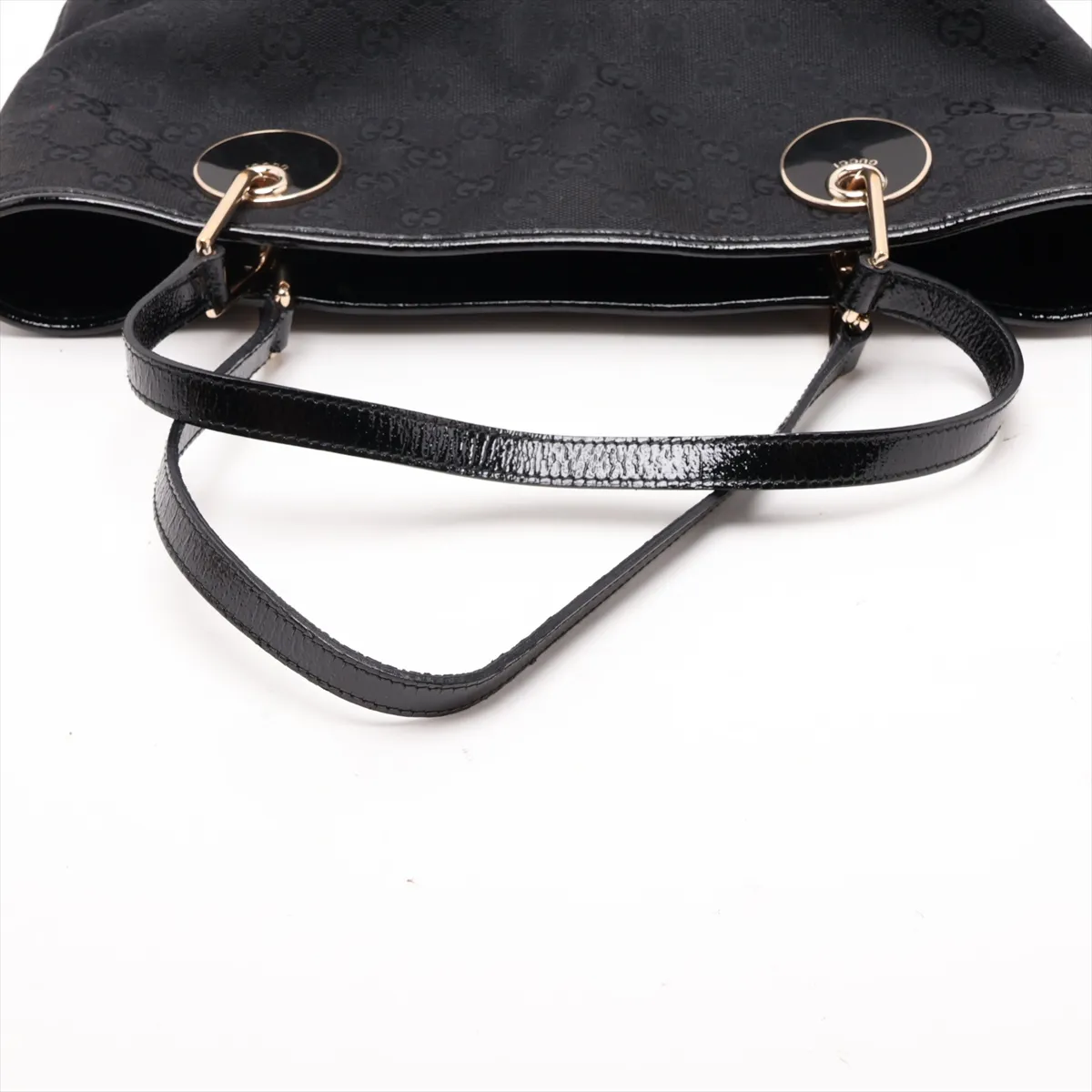 GG Canvas x Leather Tote Bag Black 120836 — view 5