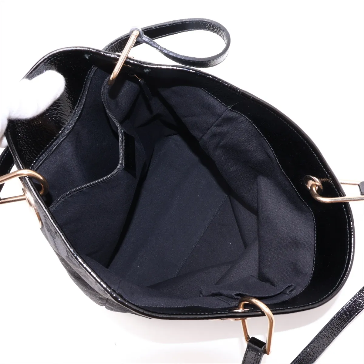 GG Canvas x Leather Tote Bag Black 120836 — view 7