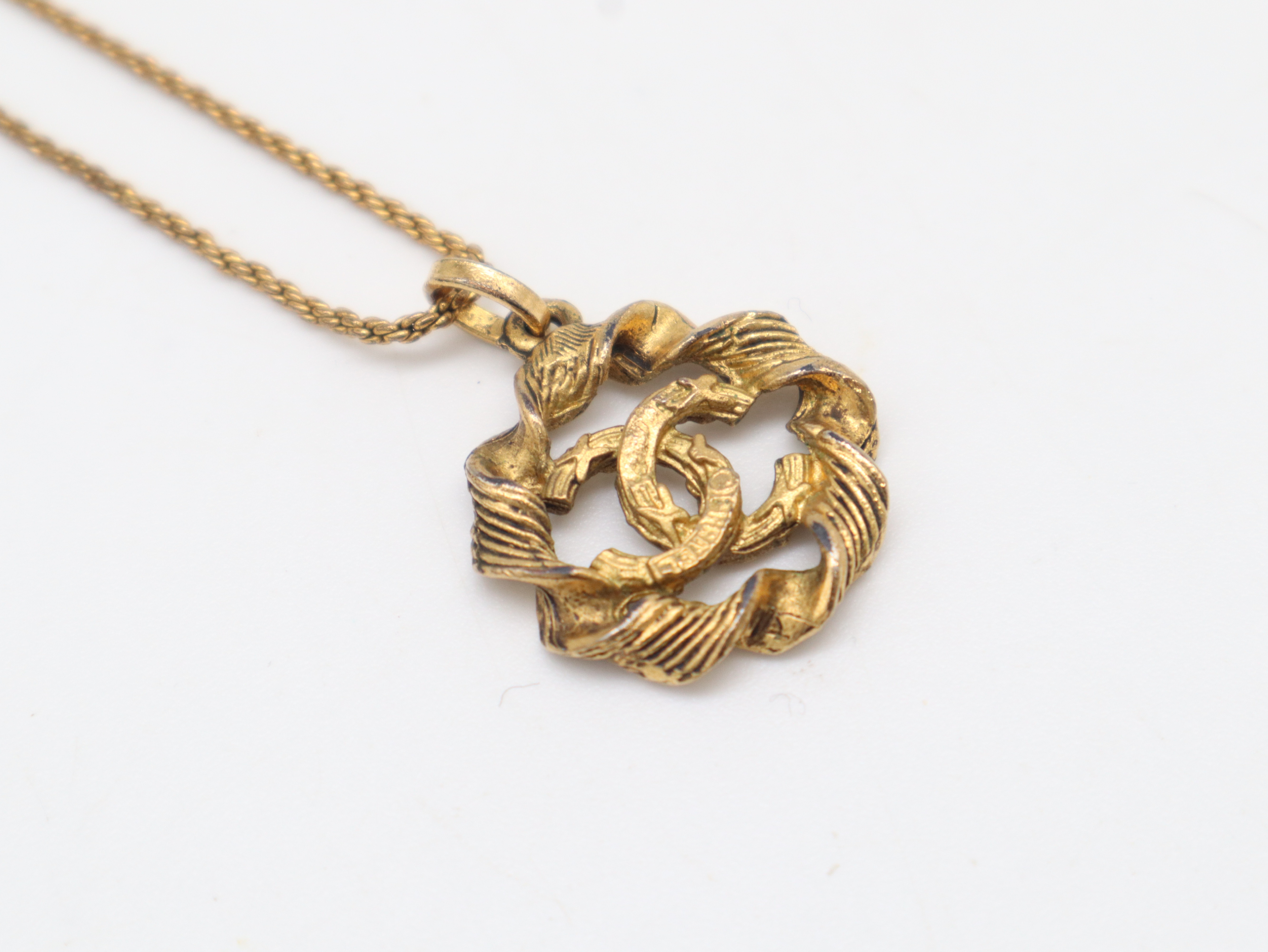 Coco Mark Necklace, GP (Gold Plated), 7.4g, with Box. — view 4