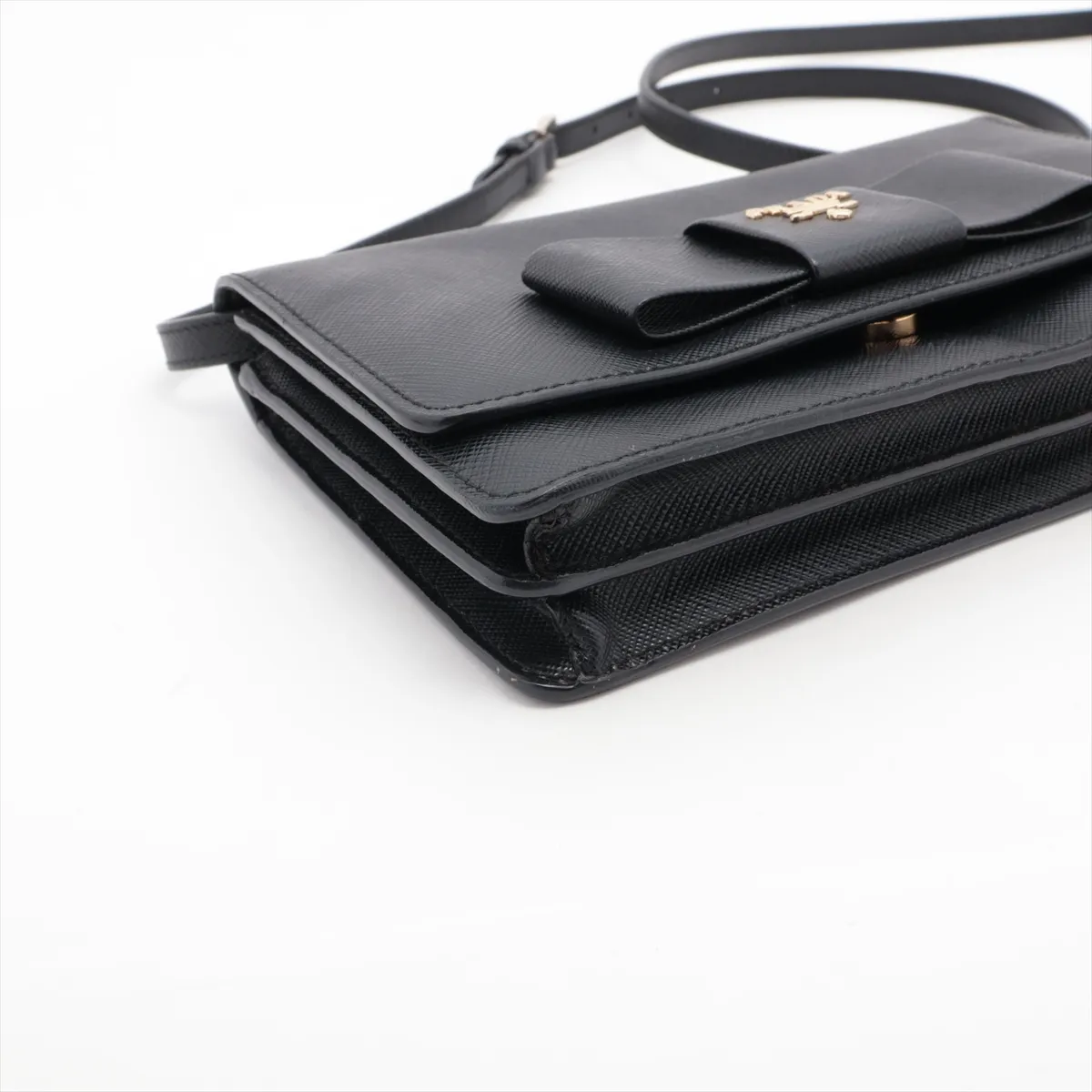 Saffiano leather shoulder bag black — view 4