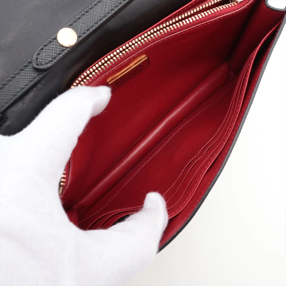 Saffiano leather shoulder bag black — view 7