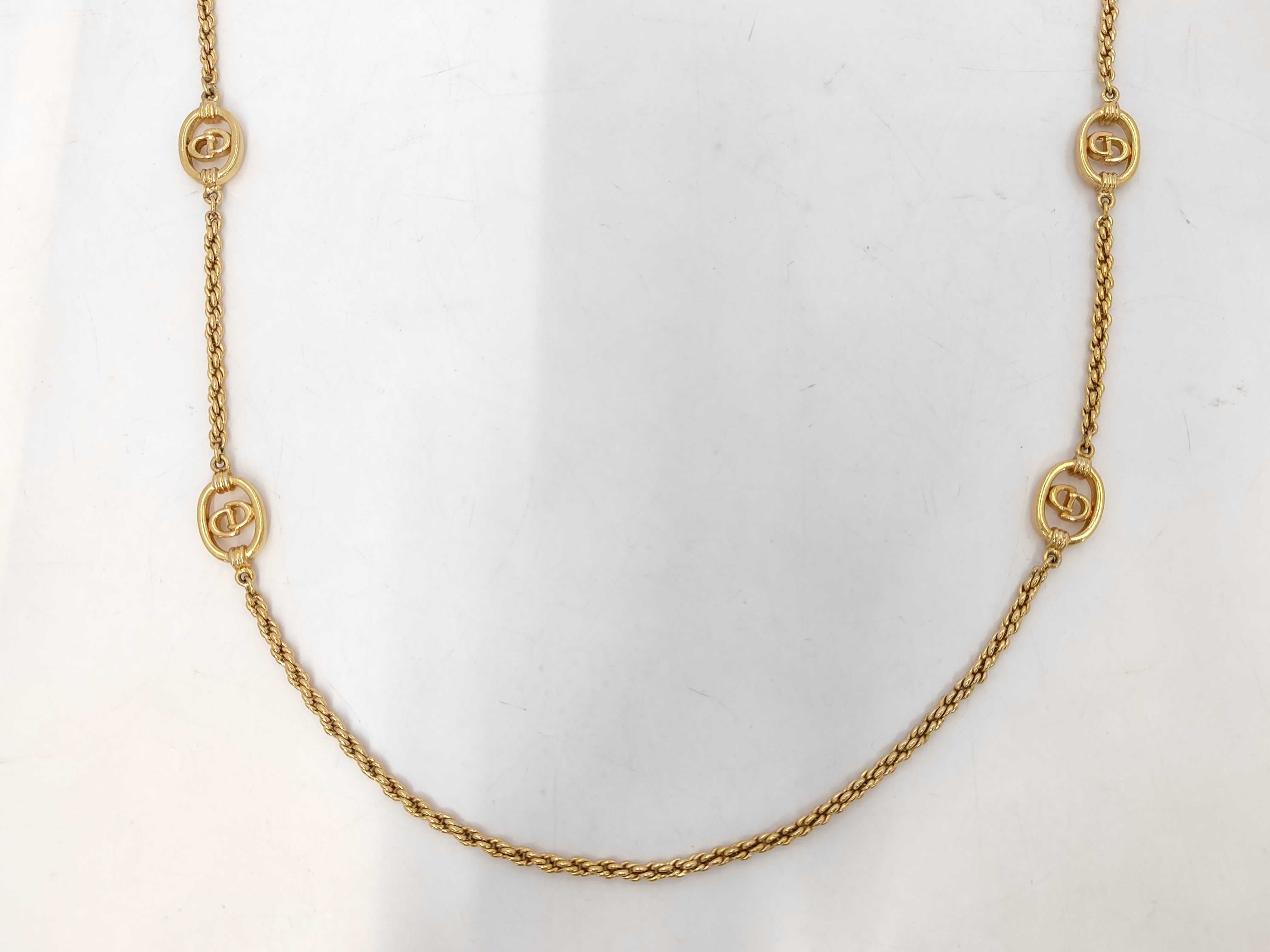 Oval CD Logo Gold NC Necklace — view 2