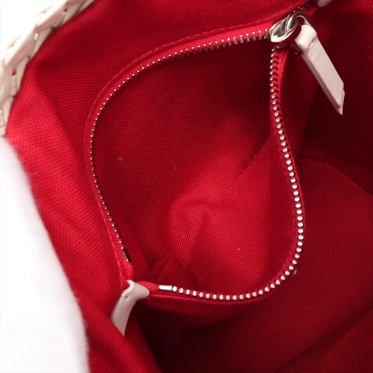 Intreccio 5BE022 Leather 2-Way Handbag White x Red — view 9