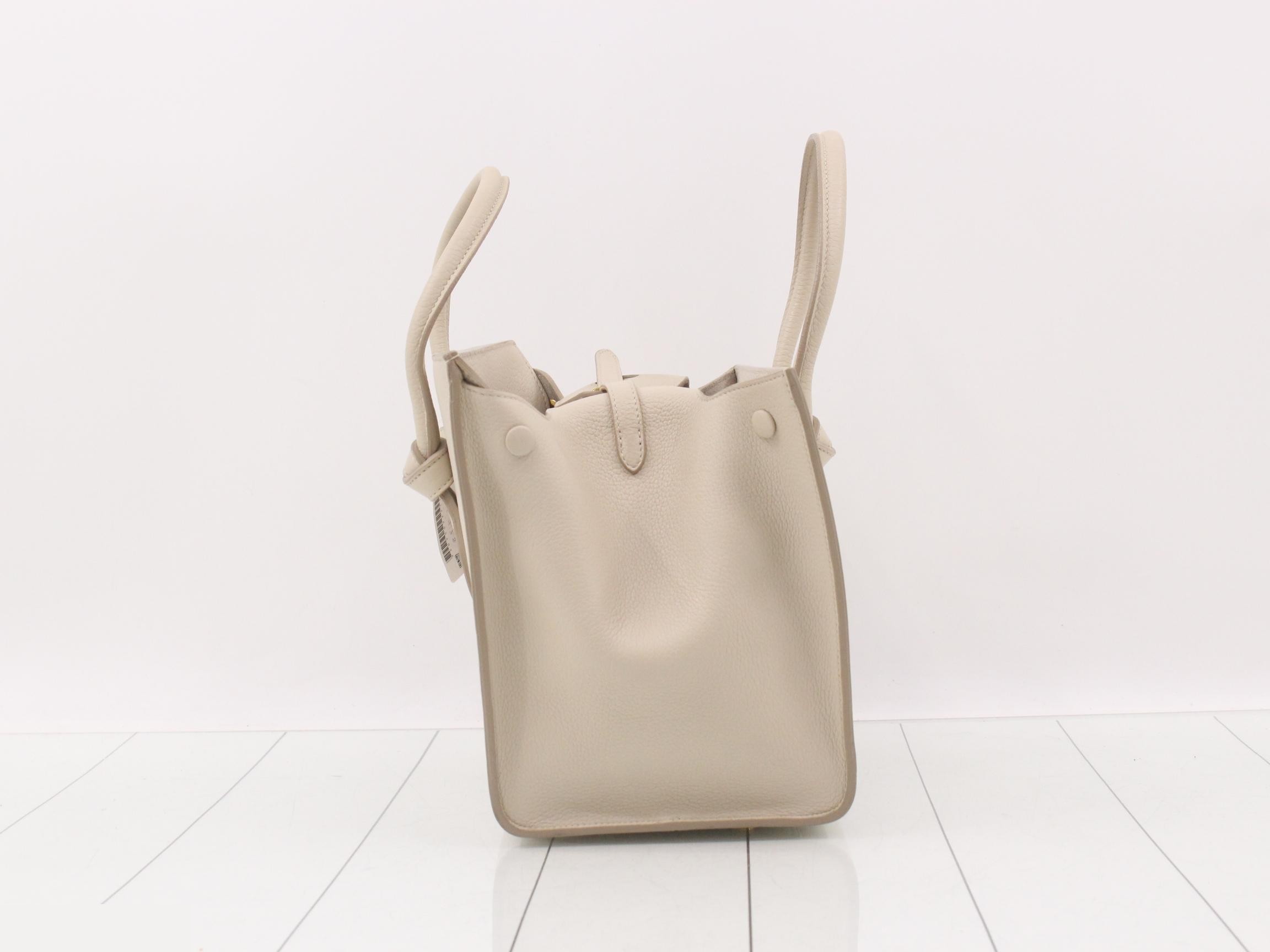 Leather Tie Bag, Ivory — view 3
