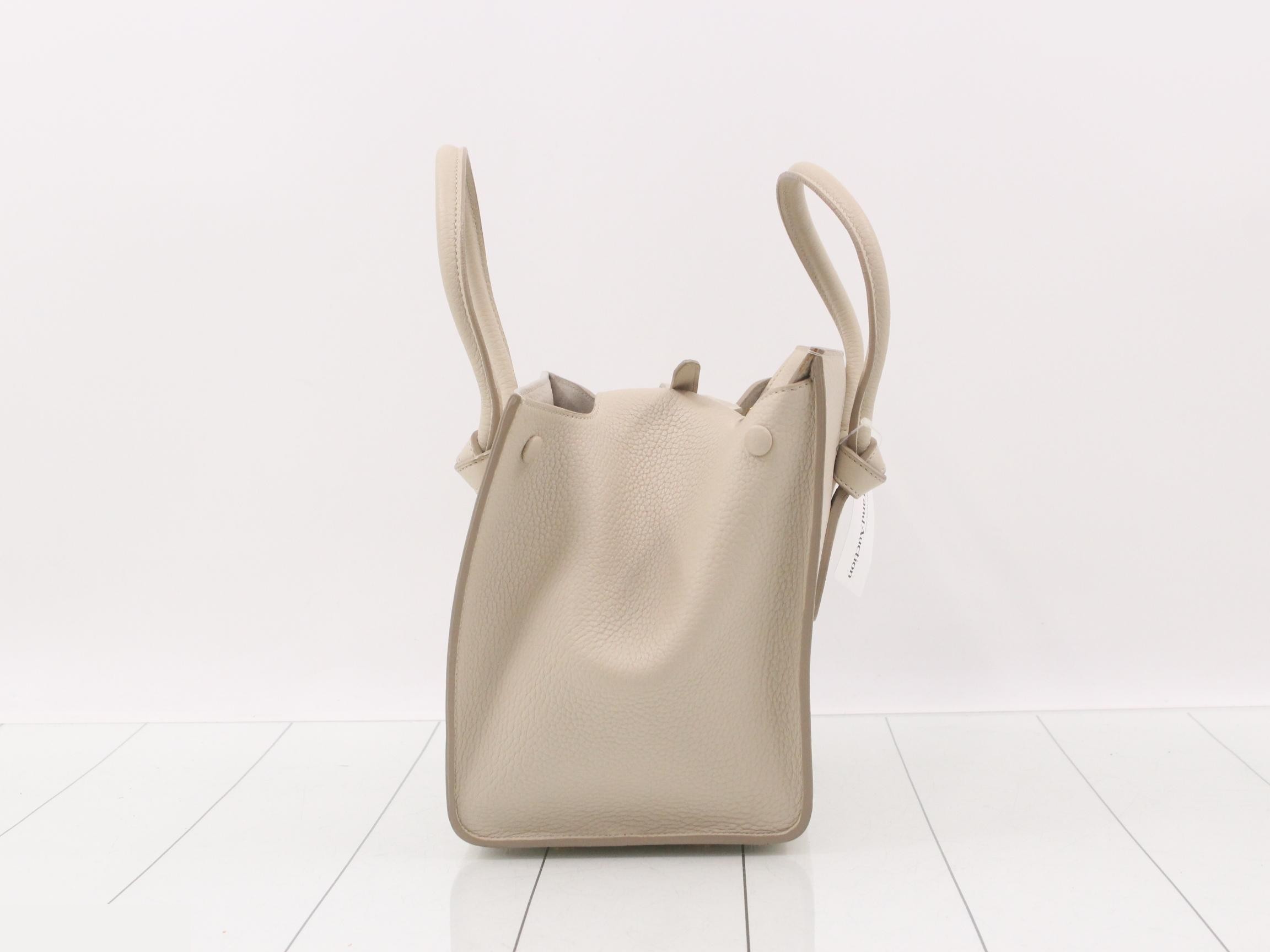 Leather Tie Bag, Ivory — view 4
