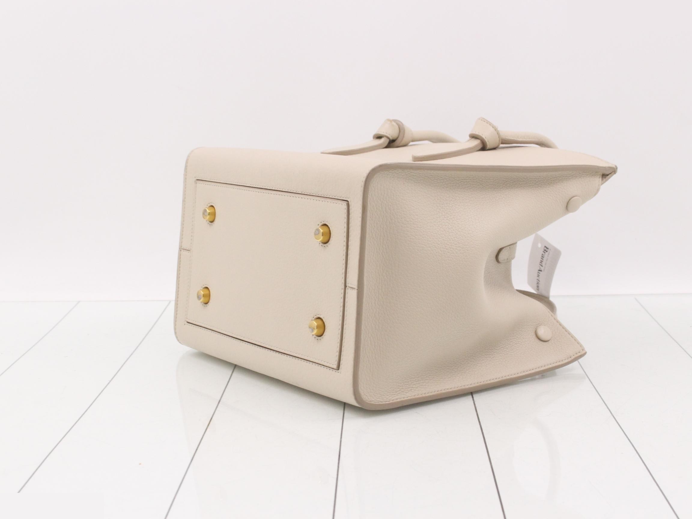 Leather Tie Bag, Ivory — view 6