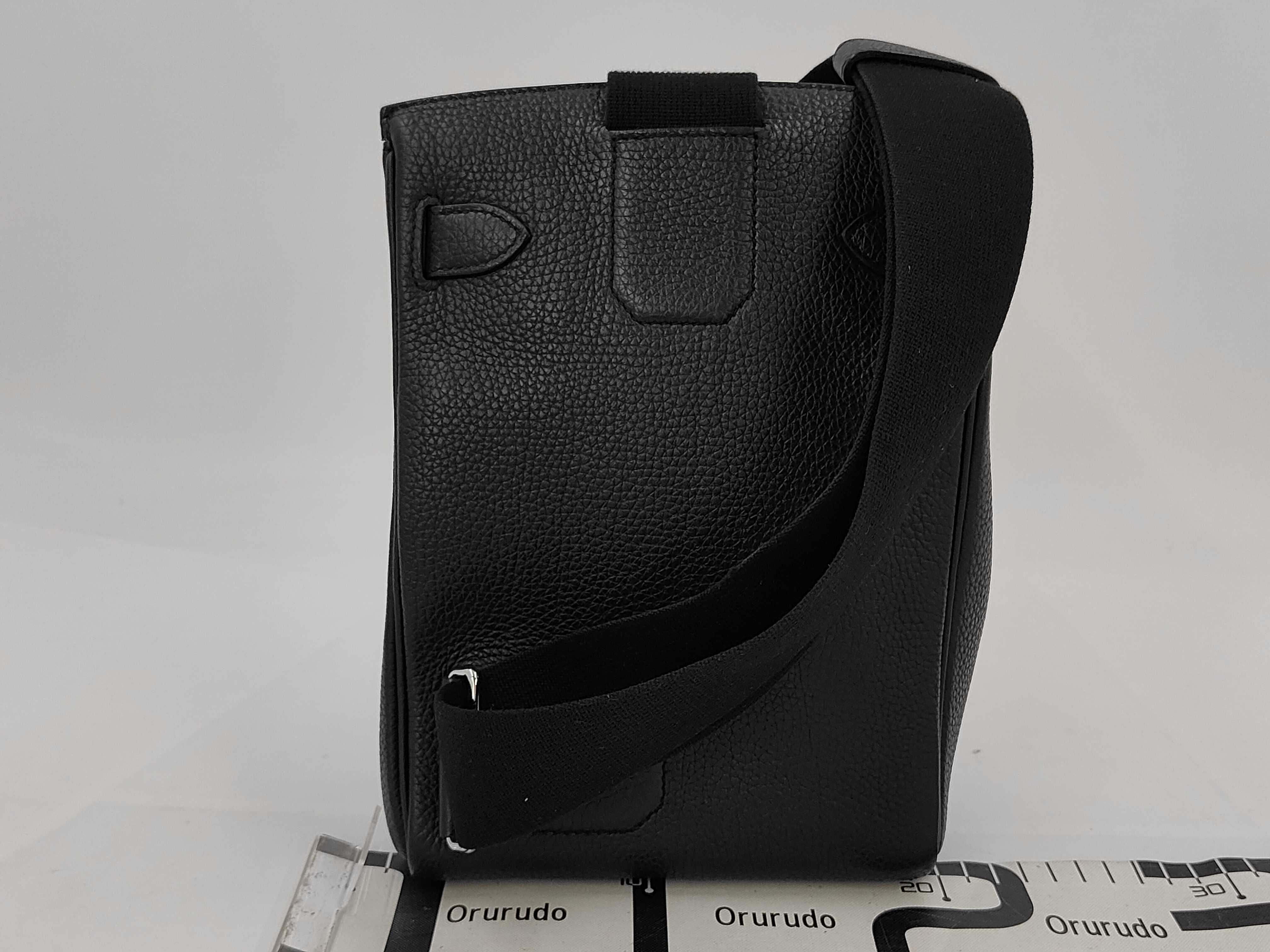 Kelly Accad PM Togo Black Silver Hardware U Stamp Shoulder Bag — view 2