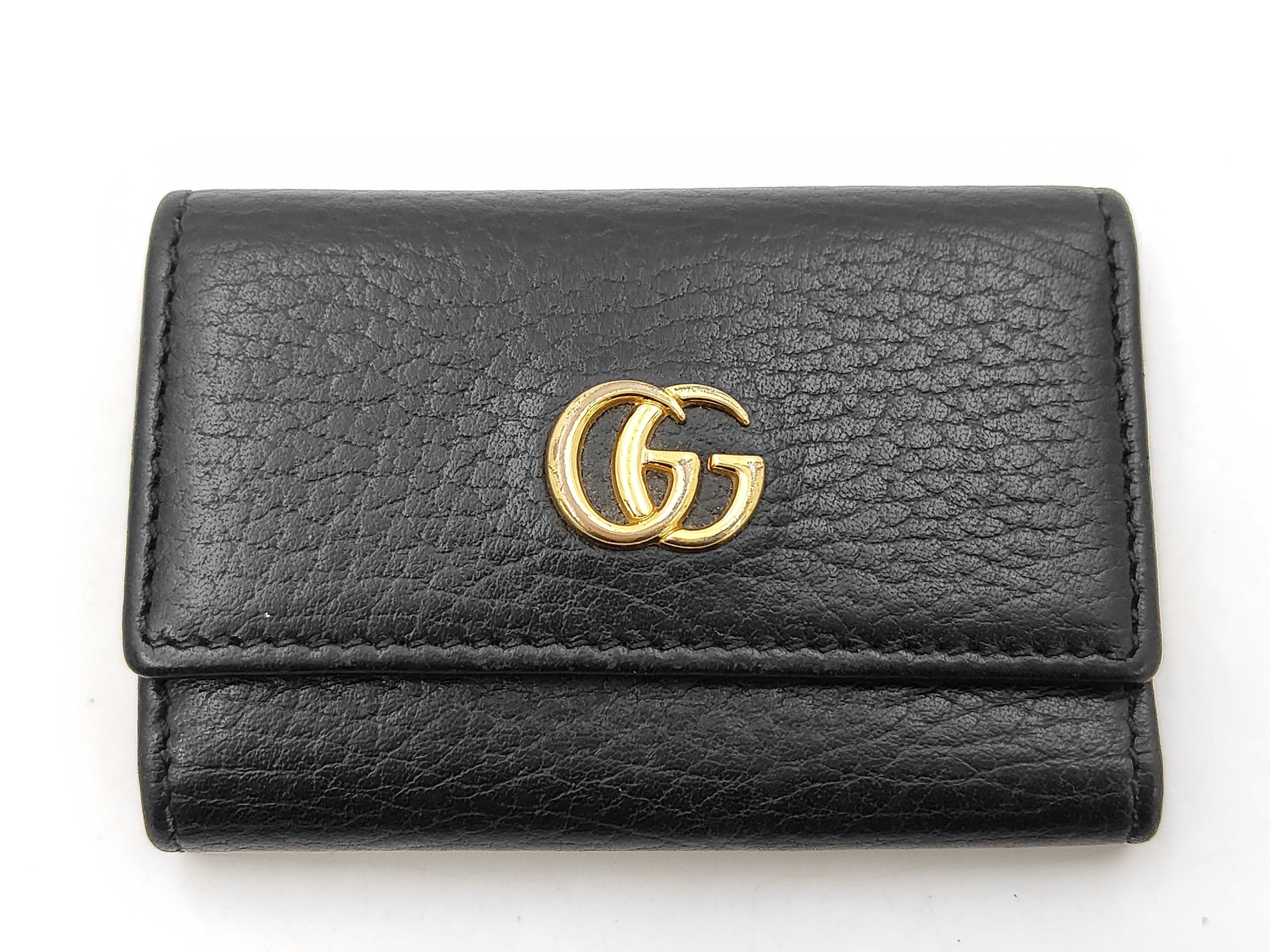 GG Marmont Leather 6-Key Case, Black, Excellent Condition, Wallet