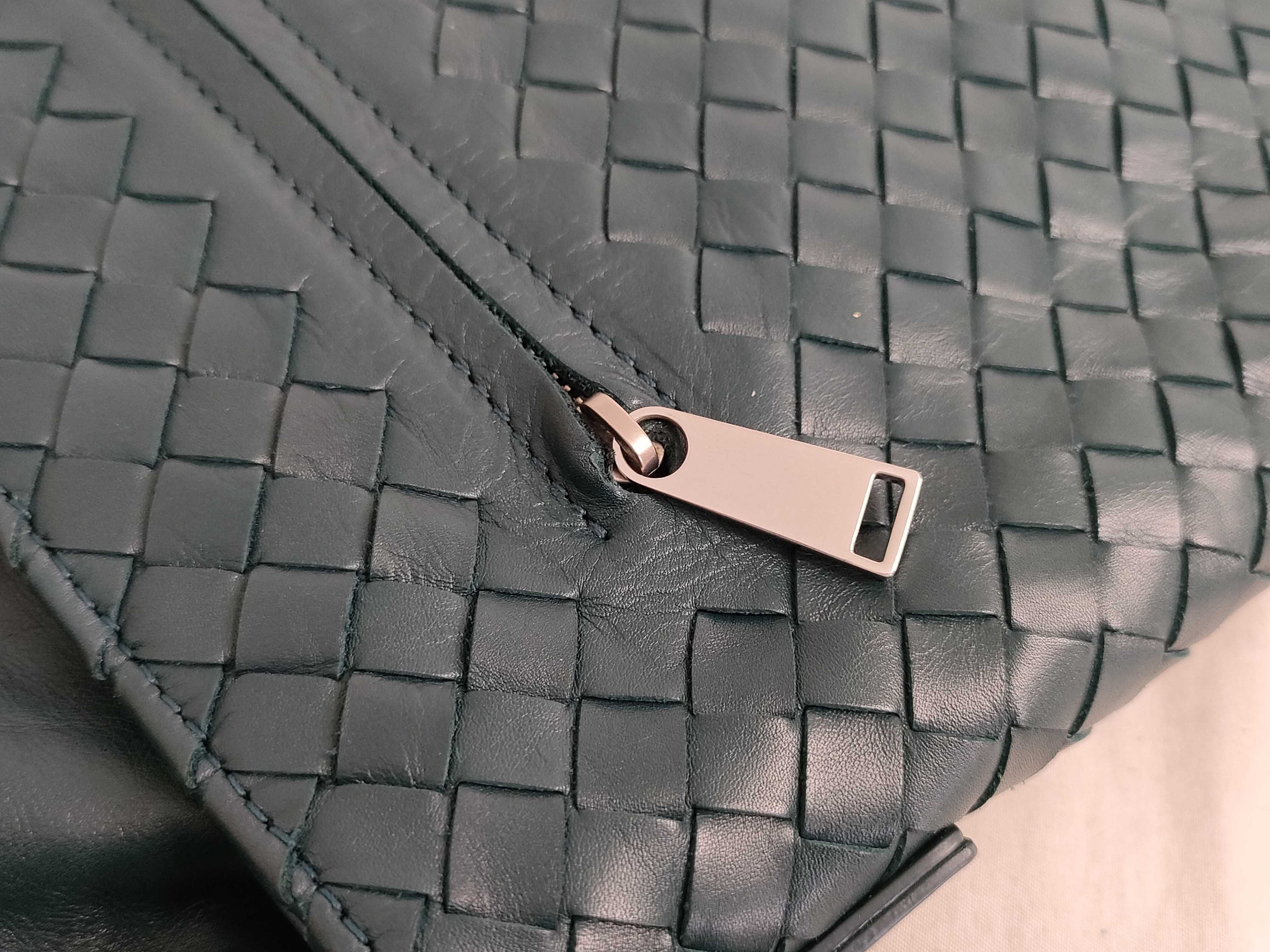Intrecciato PH - Teal Leather Intrecciato Shoulder Bag — view 13