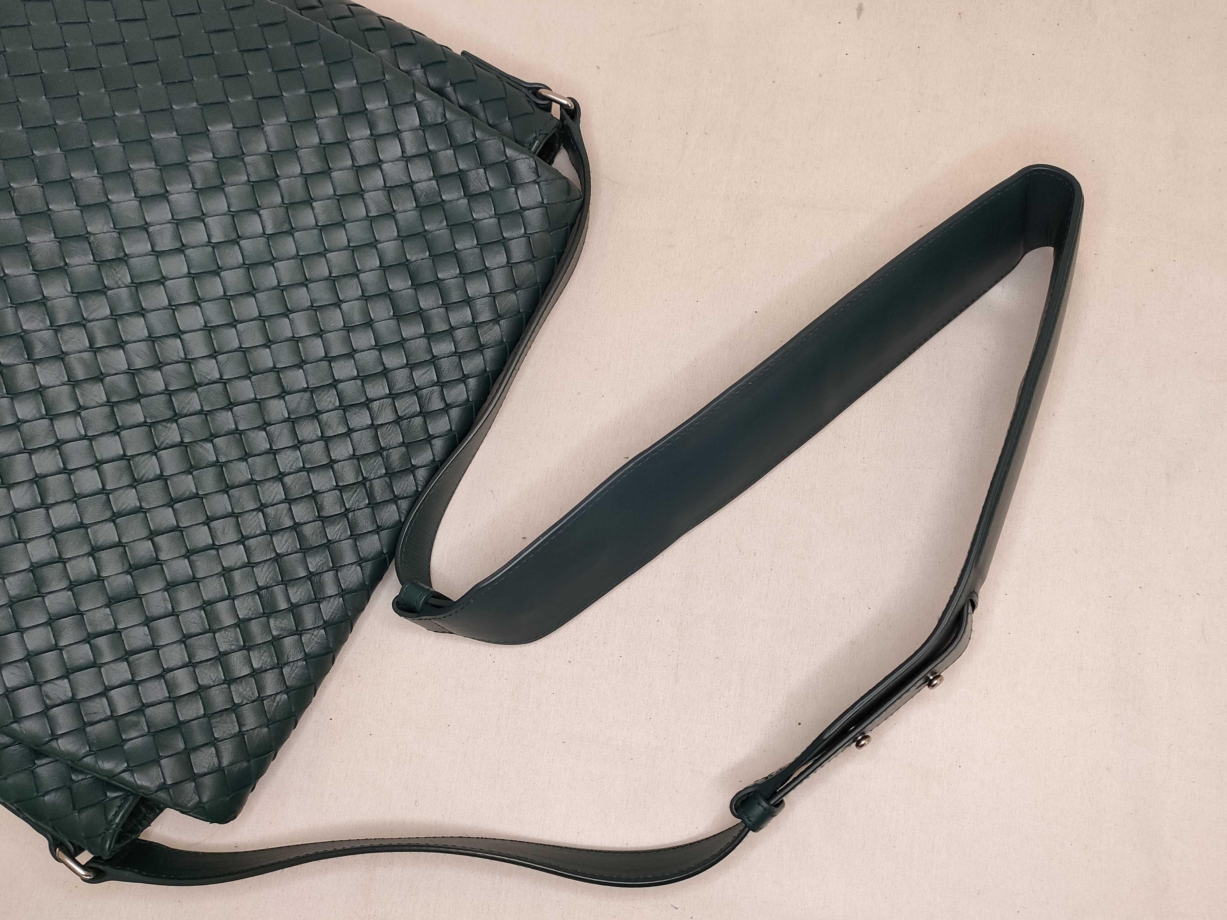 Intrecciato PH - Teal Leather Intrecciato Shoulder Bag — view 3