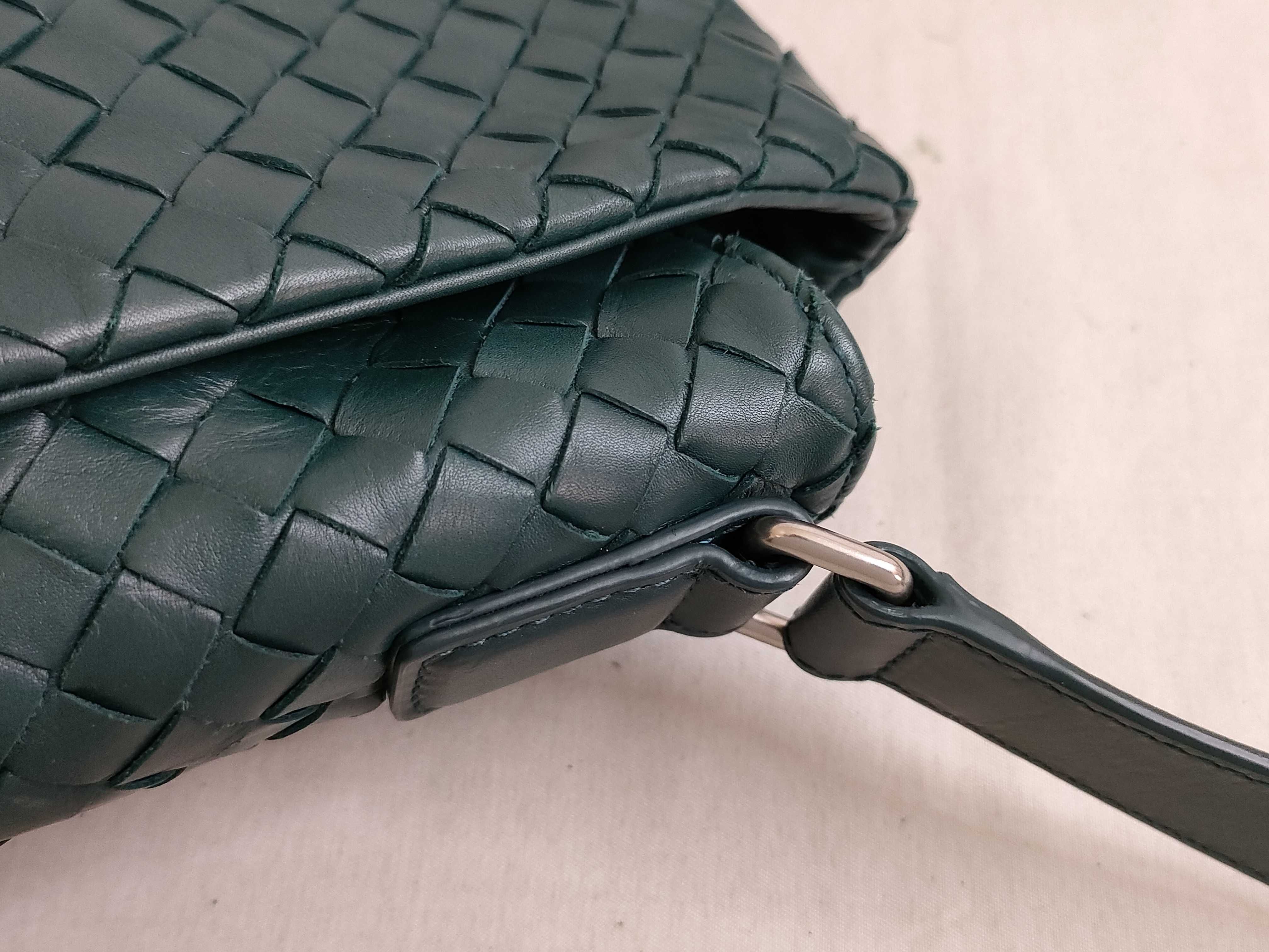 Intrecciato PH - Teal Leather Intrecciato Shoulder Bag — view 5