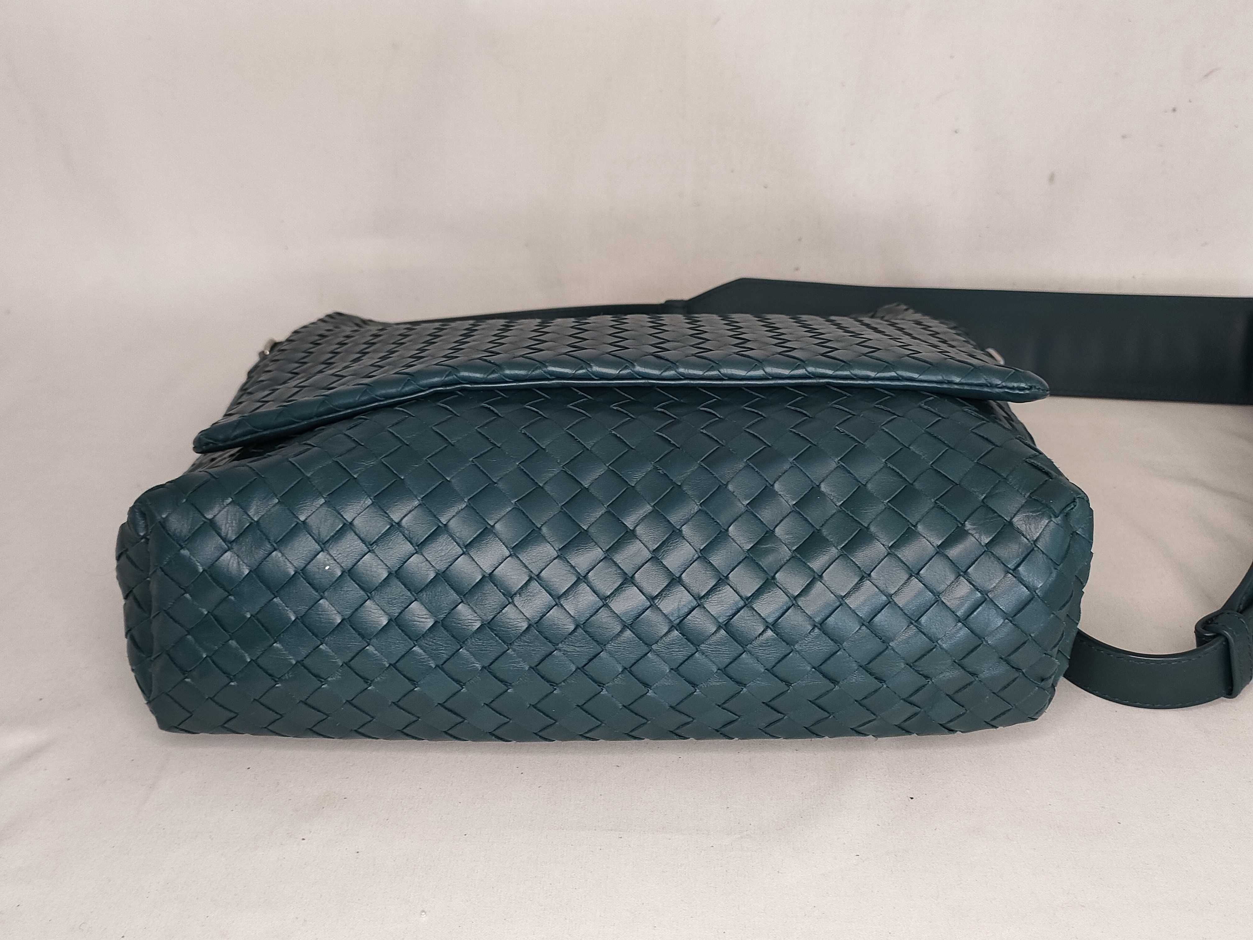 Intrecciato PH - Teal Leather Intrecciato Shoulder Bag — view 7