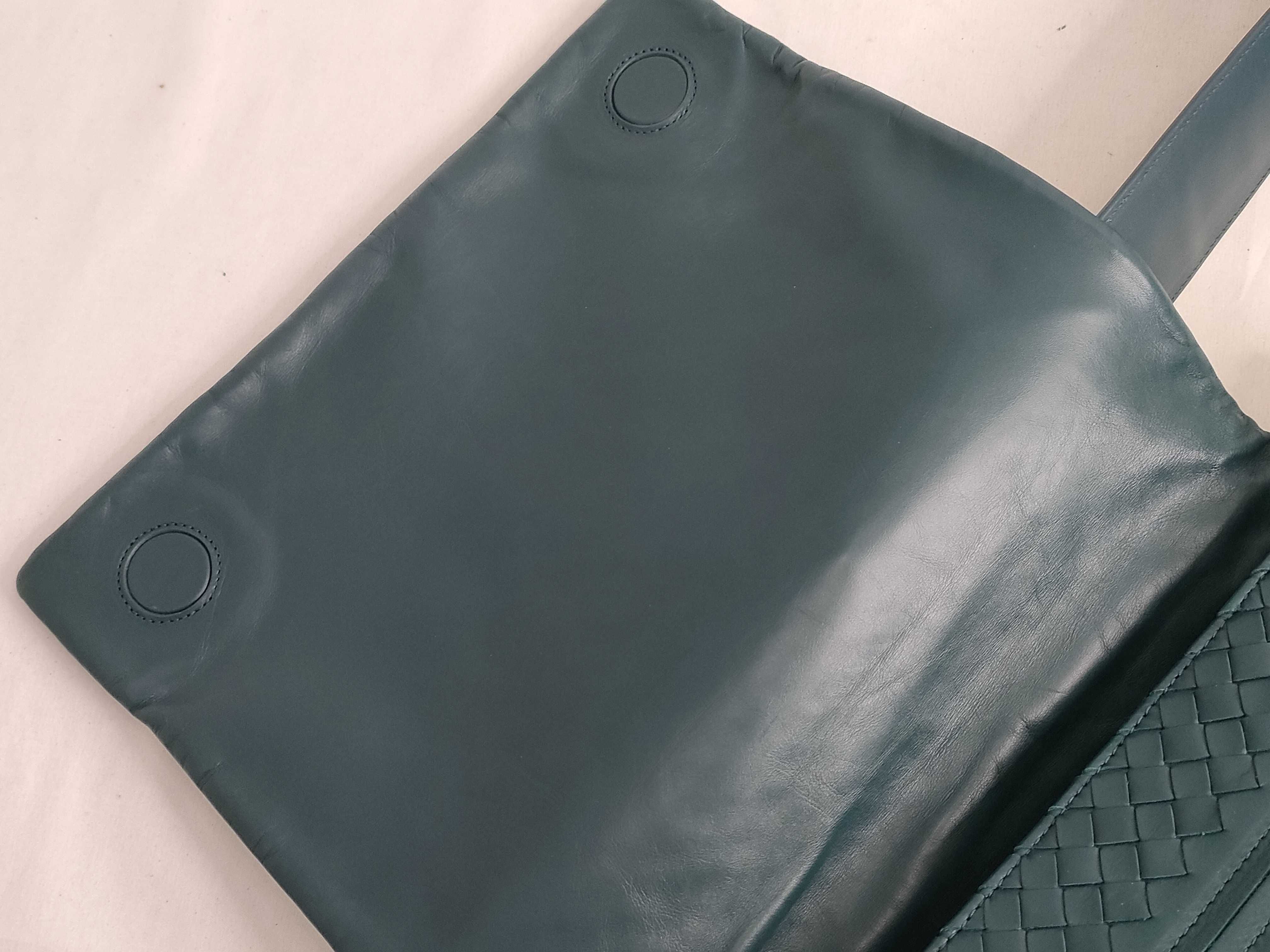 Intrecciato PH - Teal Leather Intrecciato Shoulder Bag — view 8