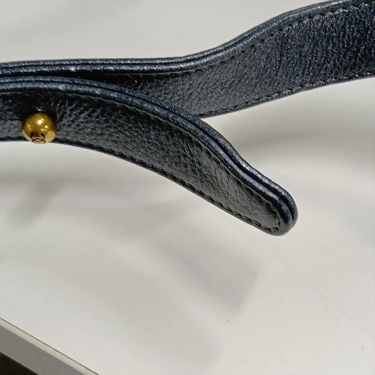 Boy Chanel 20 Small Leather Chain Shoulder Bag, Navy, Gold Hardware, 20473420, Serial Number in the 20s, A67085 — view 12