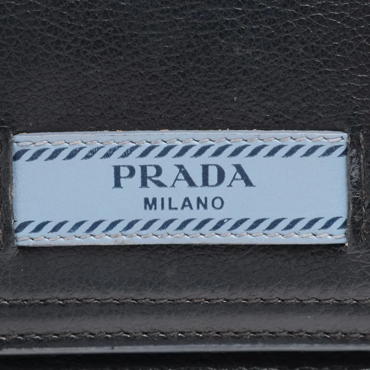 Logo Leather Chain Wallet, Navy, 1ZH051 — view 8