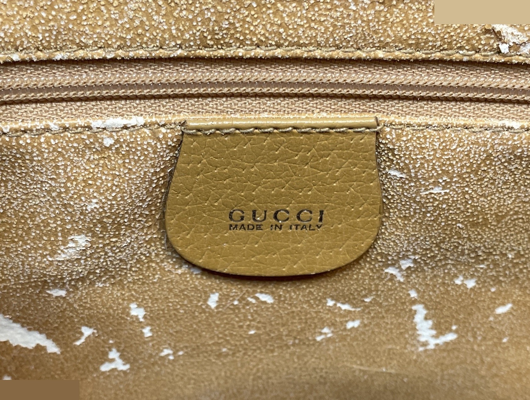 Vintage Gucci genuine leather 2-way handbag, yellow — view 11