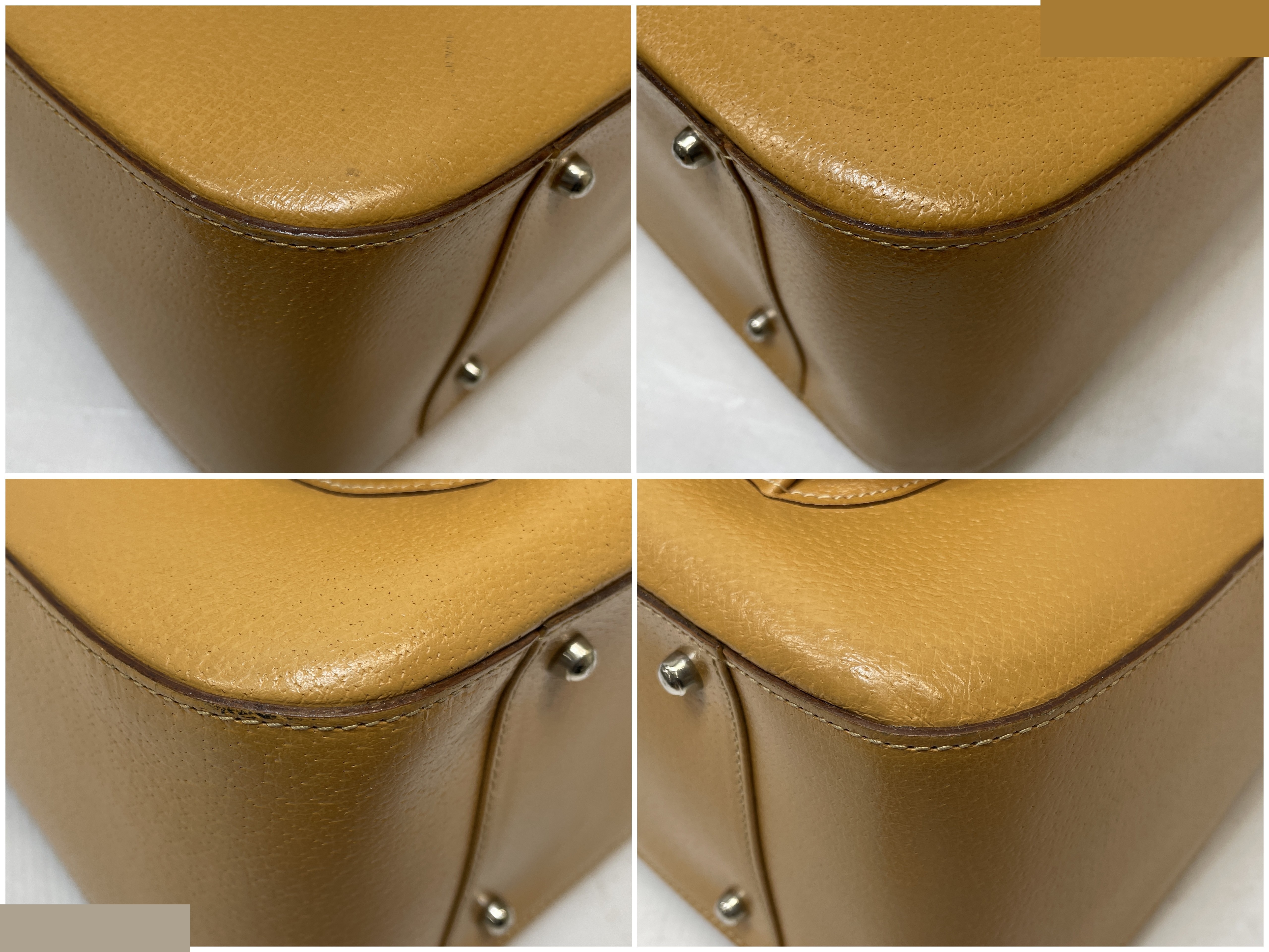 Vintage Gucci genuine leather 2-way handbag, yellow — view 6