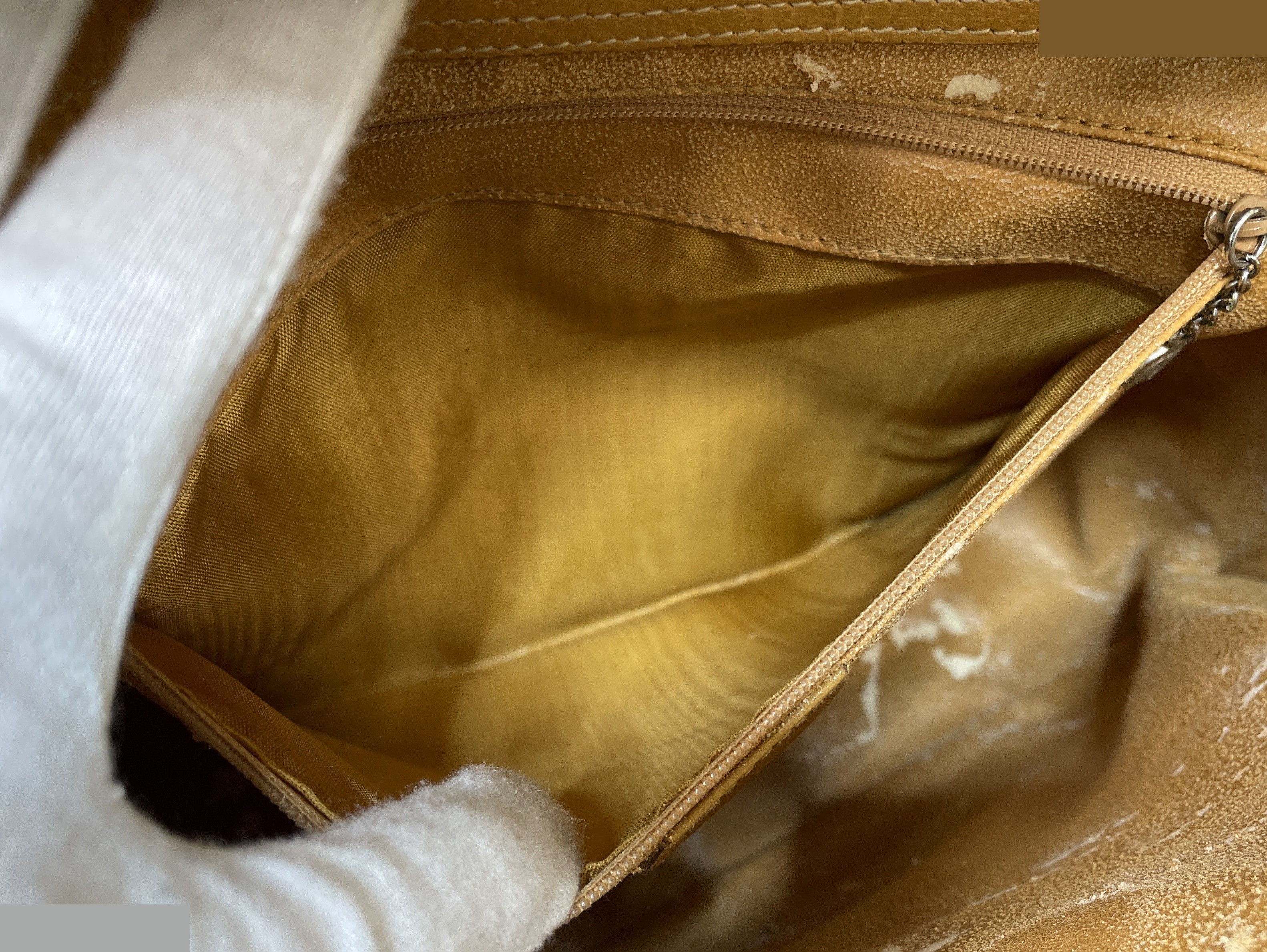 Vintage Gucci genuine leather 2-way handbag, yellow — view 9