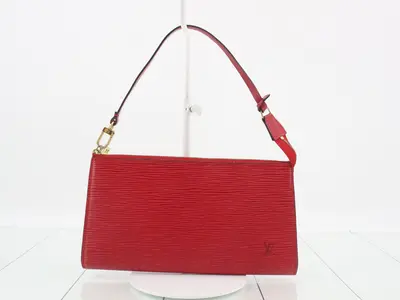 Pochette Accessoires, Castilian Red, with dust bag and box.
