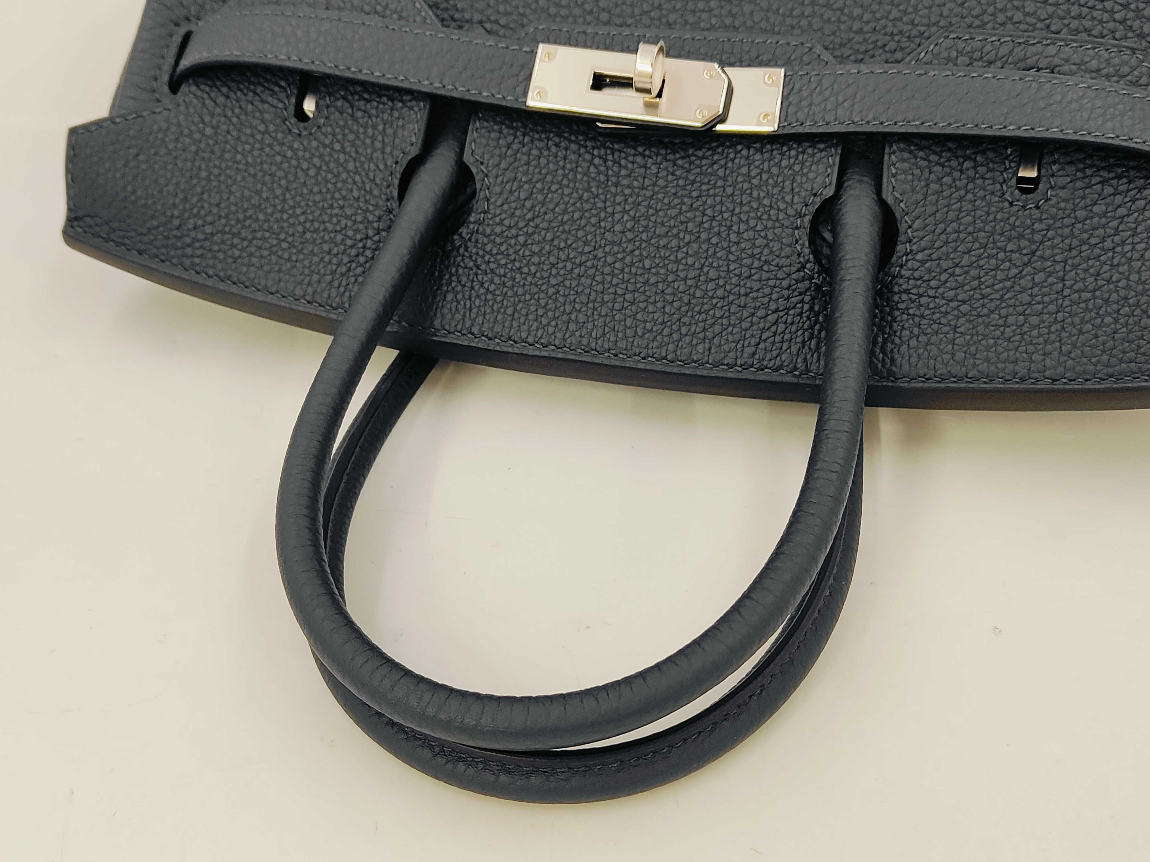 Birkin 30 Blue Nuit Togo Silver Hardware G Stamp Handbag — view 3